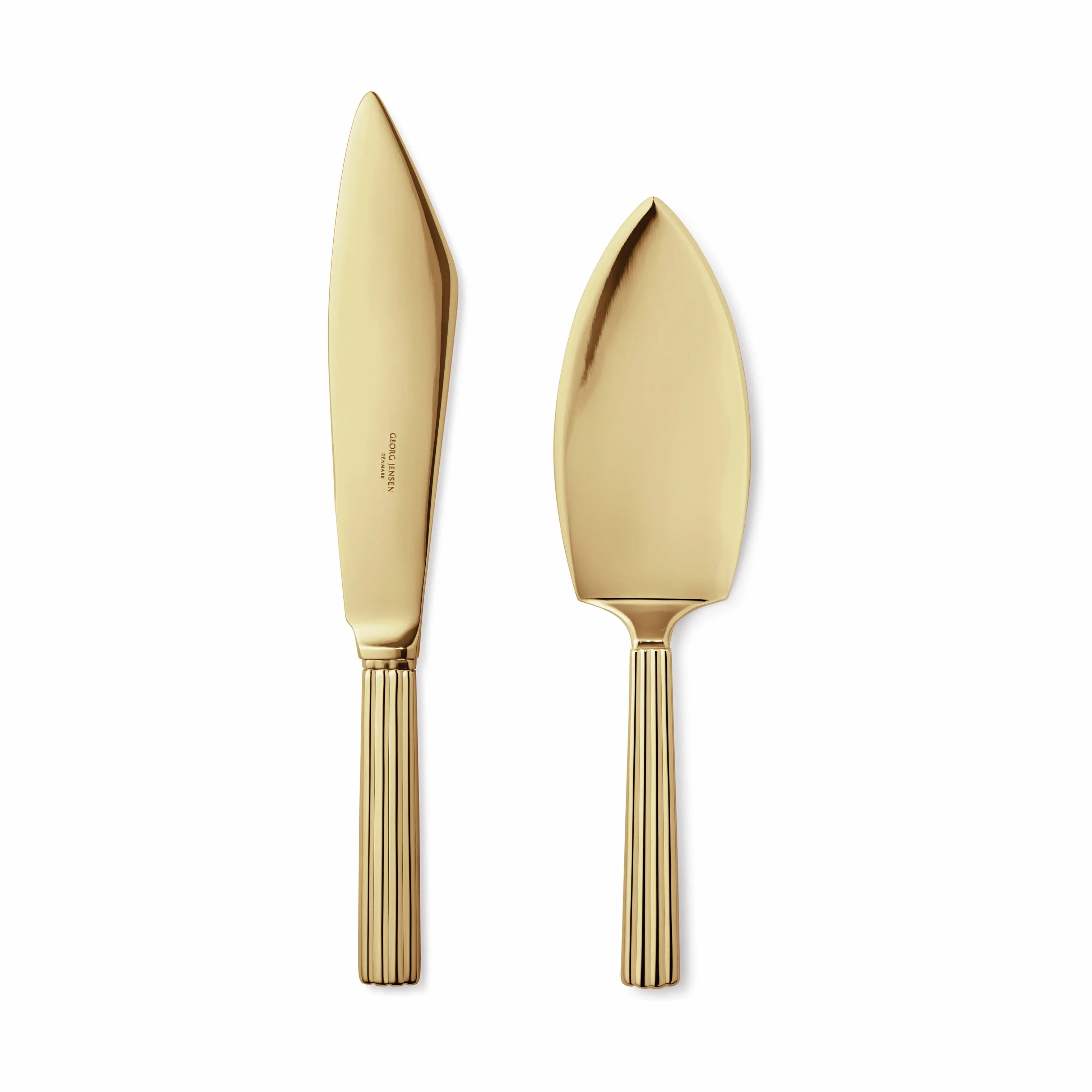 Georg Jensen Lagkageknive og -spader Bernadotte Kagespade og kagekniv i Guldfarvet, 1