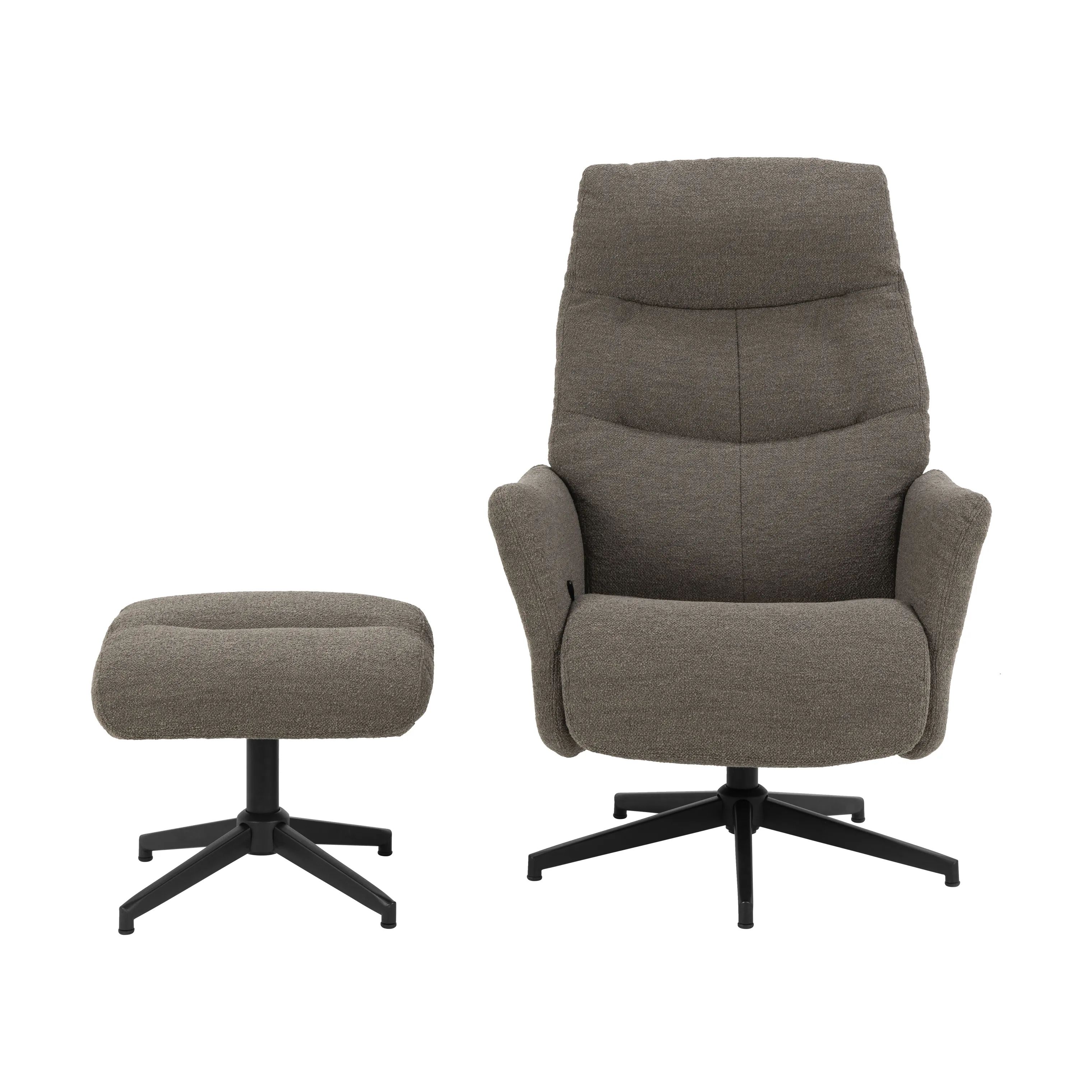 CASA Living Lænestole London Recliner med fodskammel i Grå, 4