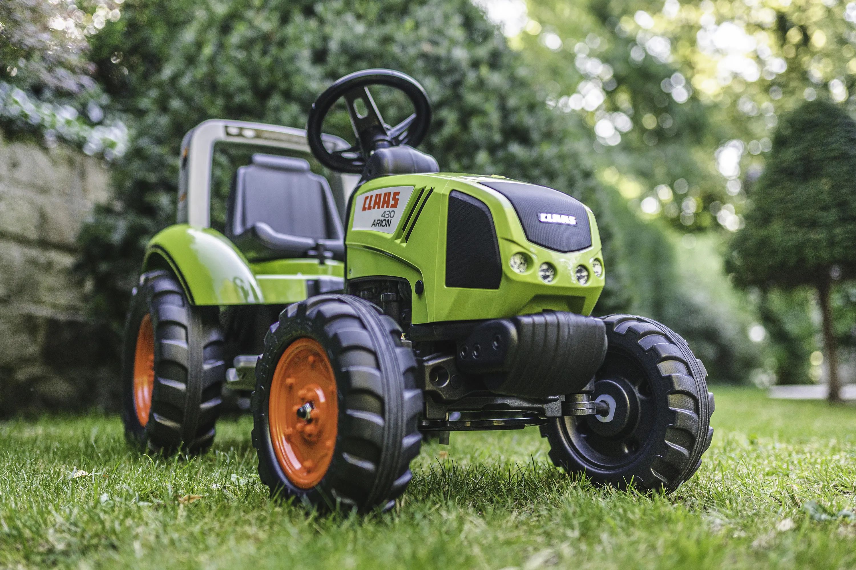 FALK Øvrig udeleg Traktor med vogn - Claas i grøn, 2