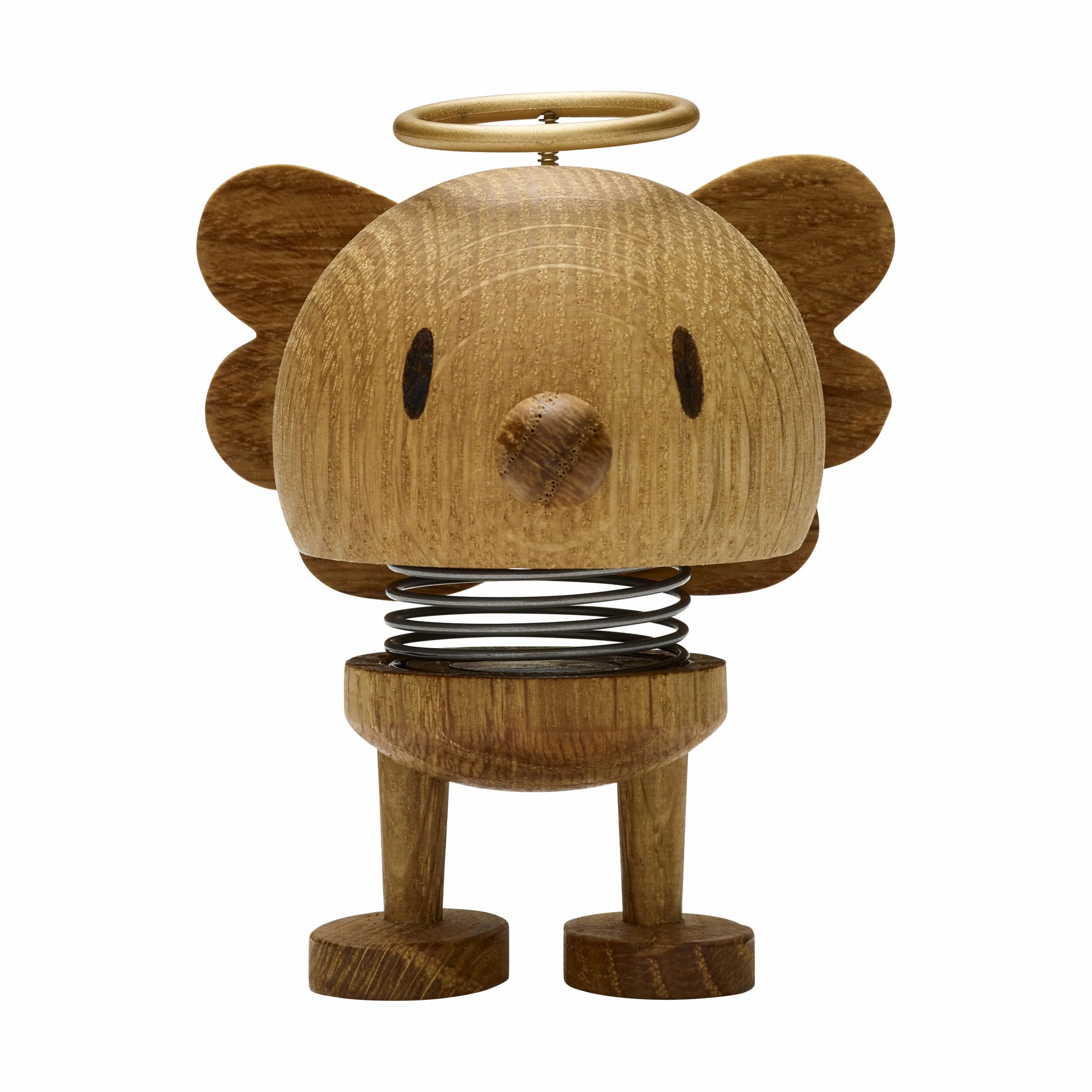 Hoptimist Julefigurer Woody Bumble - Engel i Egetræ, 7,3 cm, 1