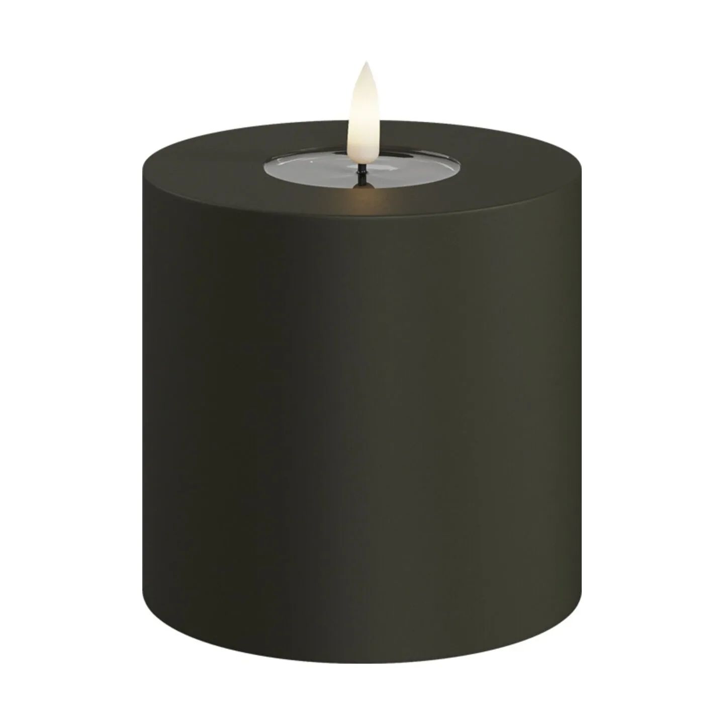 Deluxe Homeart LED-lys Real Flame LED Udendørs Bloklys i Mørk Grøn, 10 cm, 1