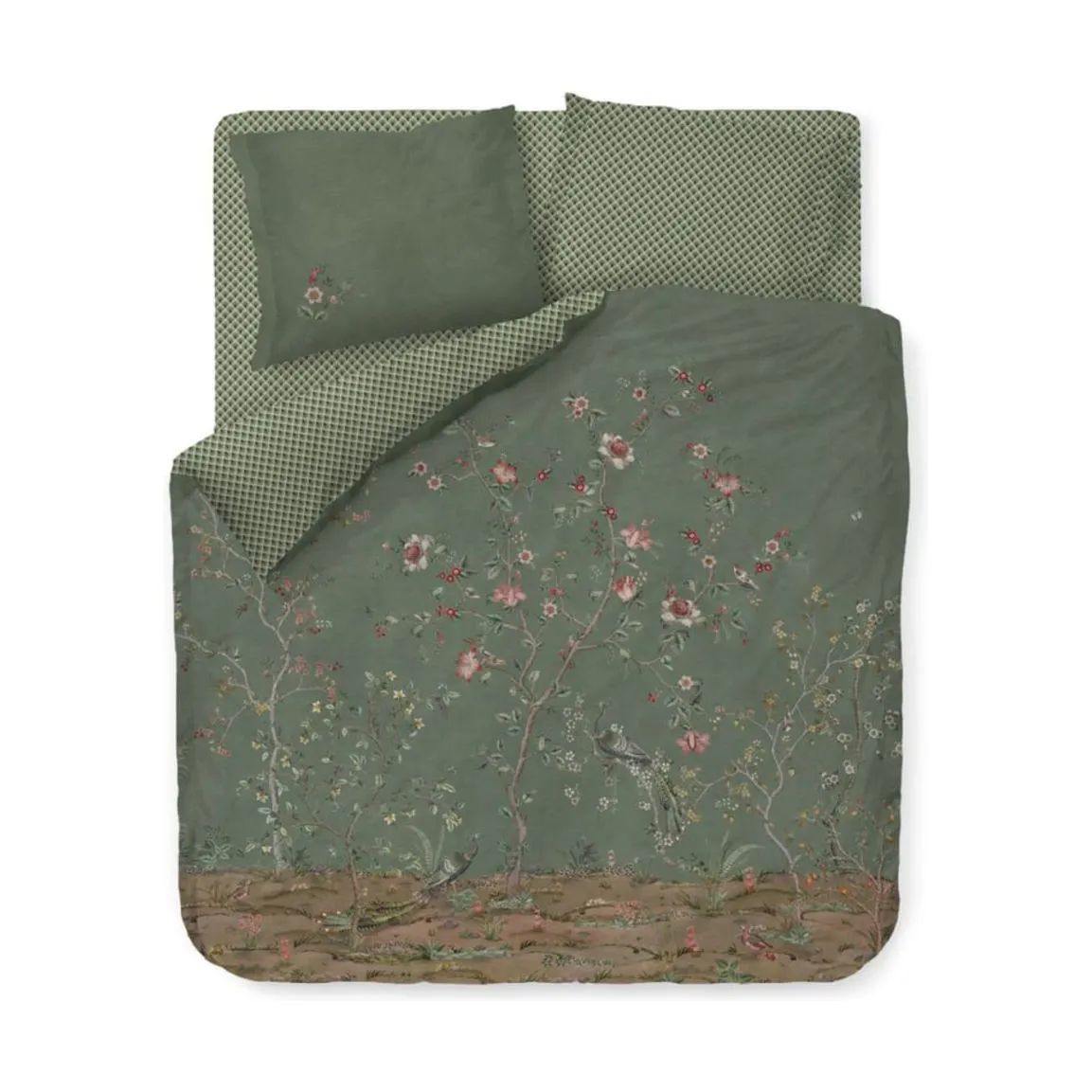 PIP Studio Sengetøj Okinawa Sengetøj i Green, B200 x L200 cm, 1