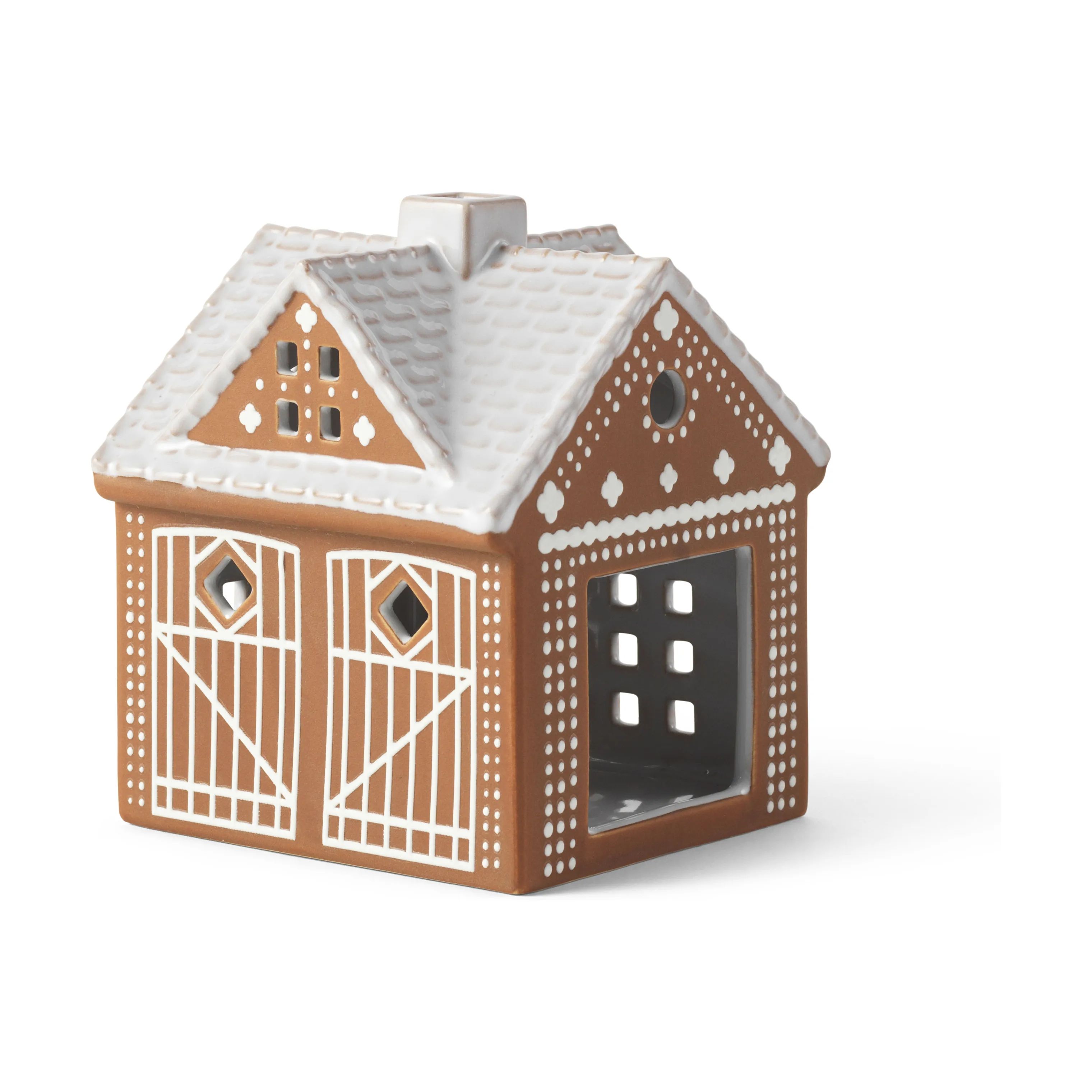 Kähler Jule- og adventsstager Gingerbread Lyshus Julestald i Brun, 6