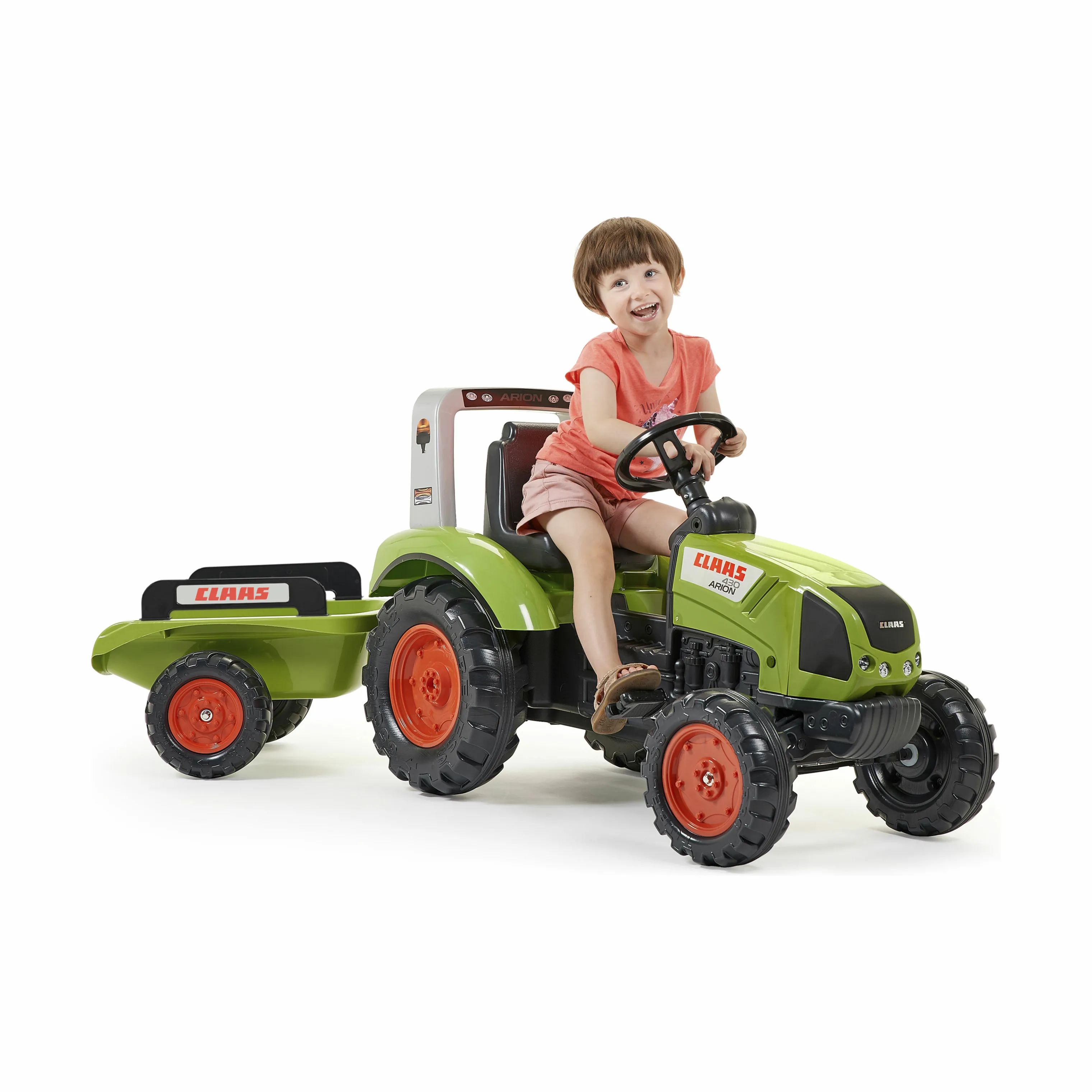 FALK Øvrig udeleg Traktor med vogn - Claas i grøn, 3