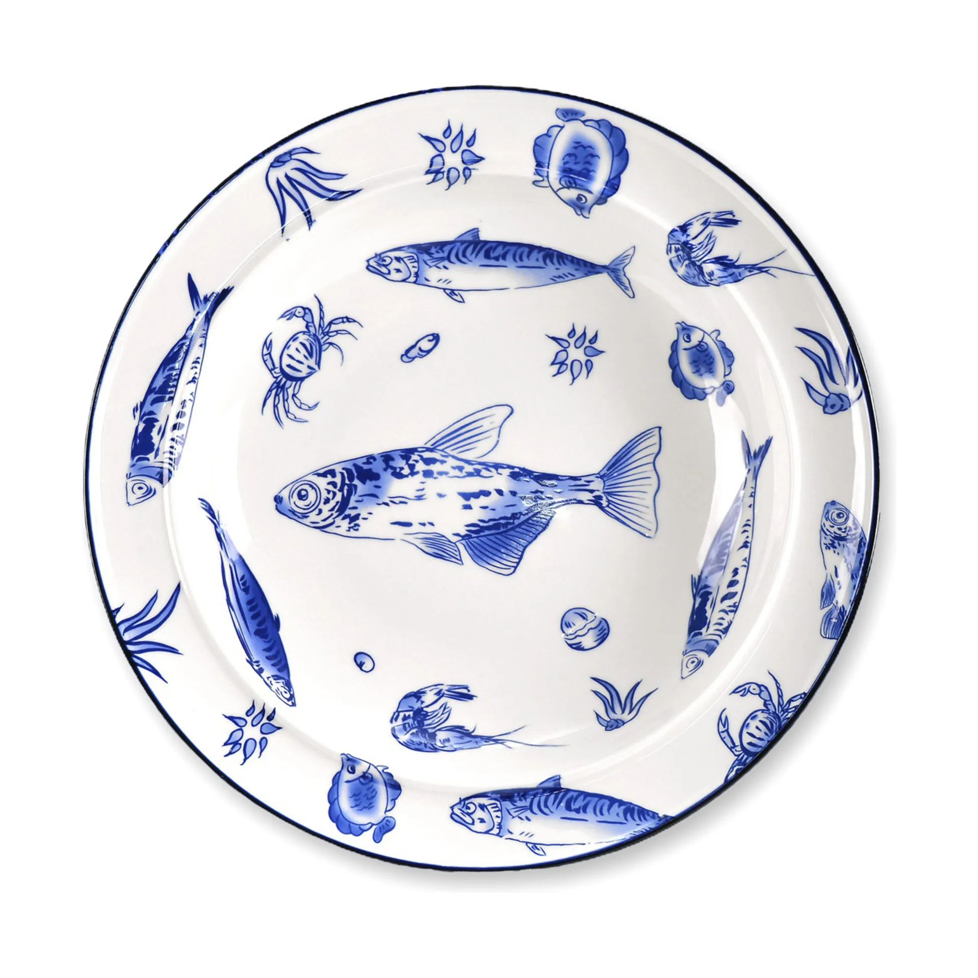 Familianna Middagstallerkener SeaFruit Middagstallerken - Fisk i Blå, 1