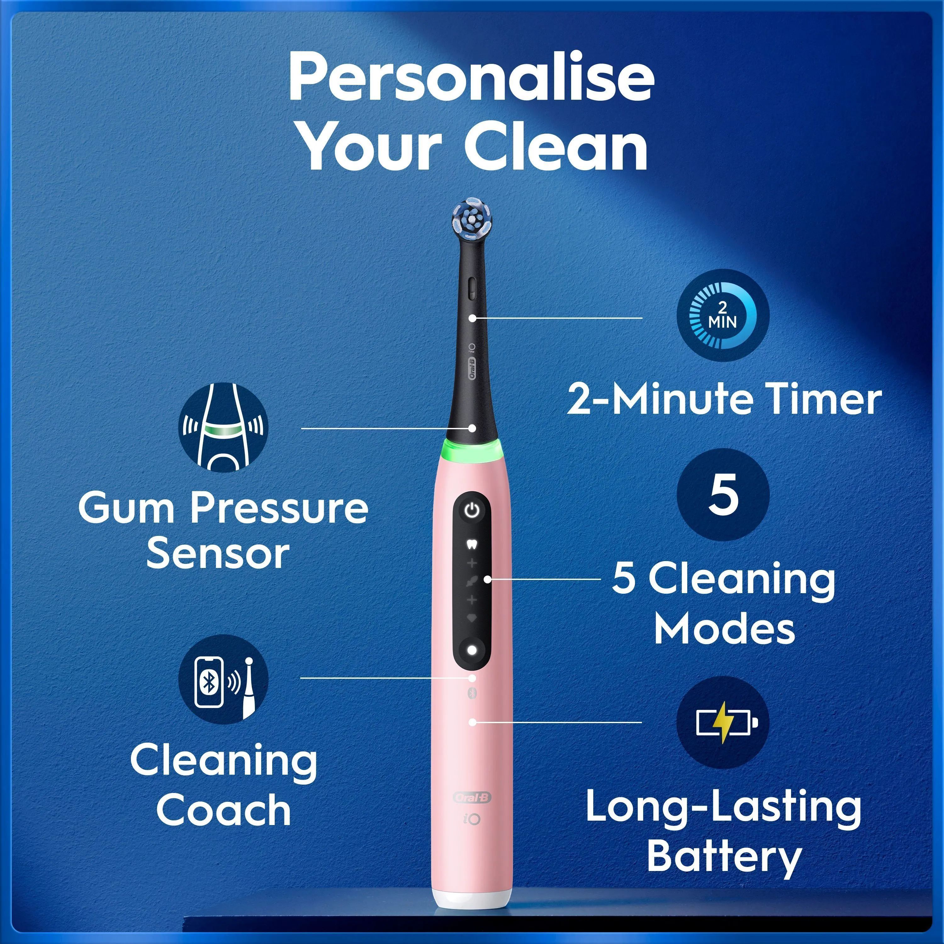 Oral-B Eltandbørster iO5S iO5 Elektrisk Tandbørste i Blush pink, 2