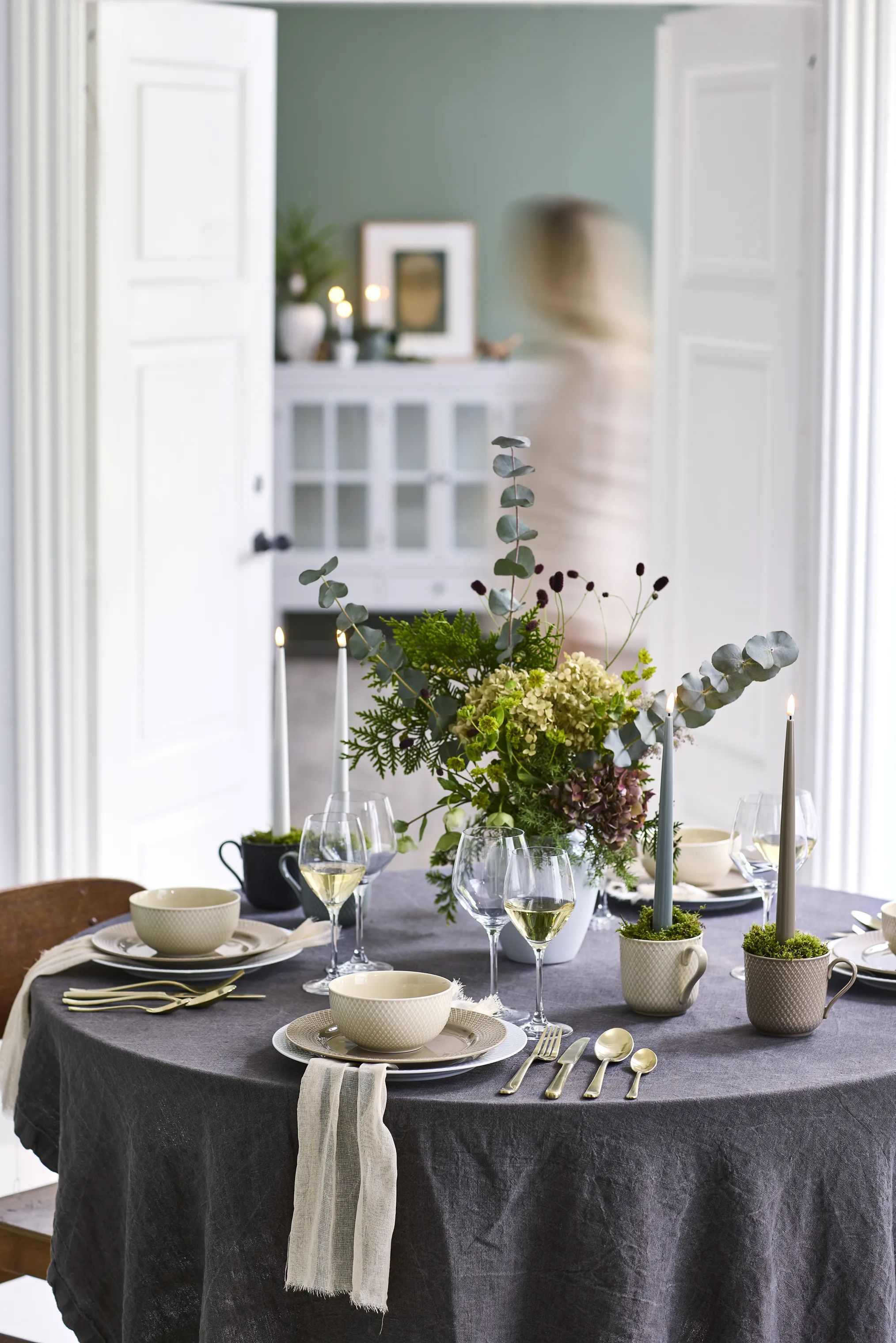 Lyngby Porcelæn Frokosttallerkener Rhombe Earth Frokosttallerken - 2 stk i Clay, 3