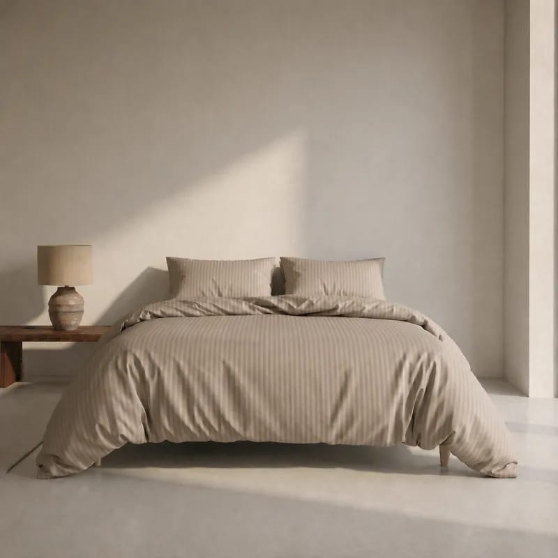 Casa Decór Sengetøj Dreamers Stripe Sengetøj i Taupe, B140 x L220 cm, 3