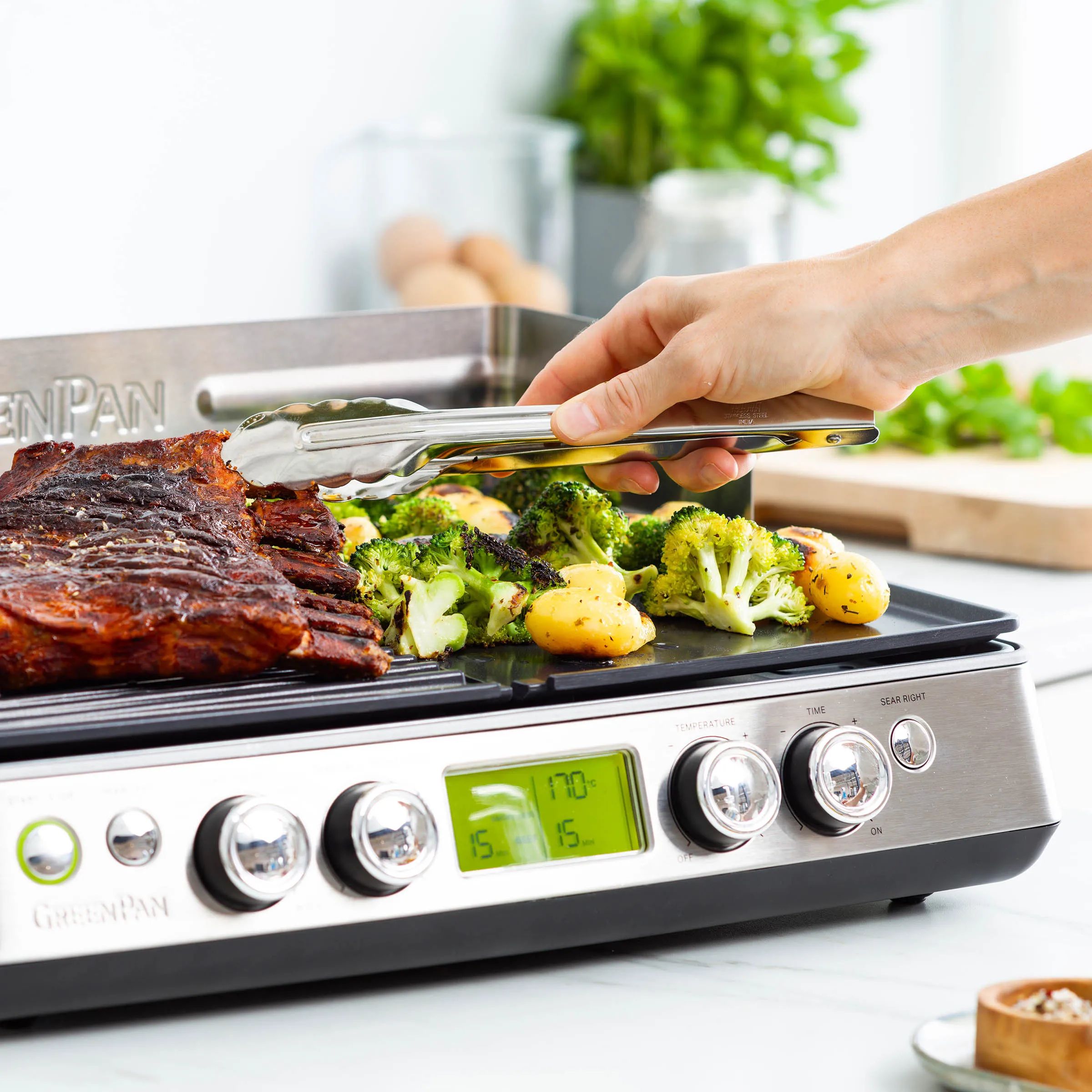 Greenpan Bordgrill Elite XL Grill i Stål, 5