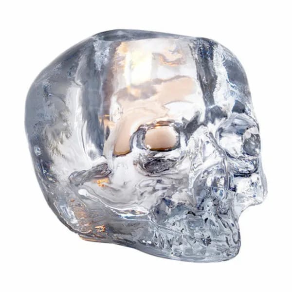 Kosta Boda Fyrfadsstage Still Life Skull Lysestage i Klar, 8,5 cm, 1
