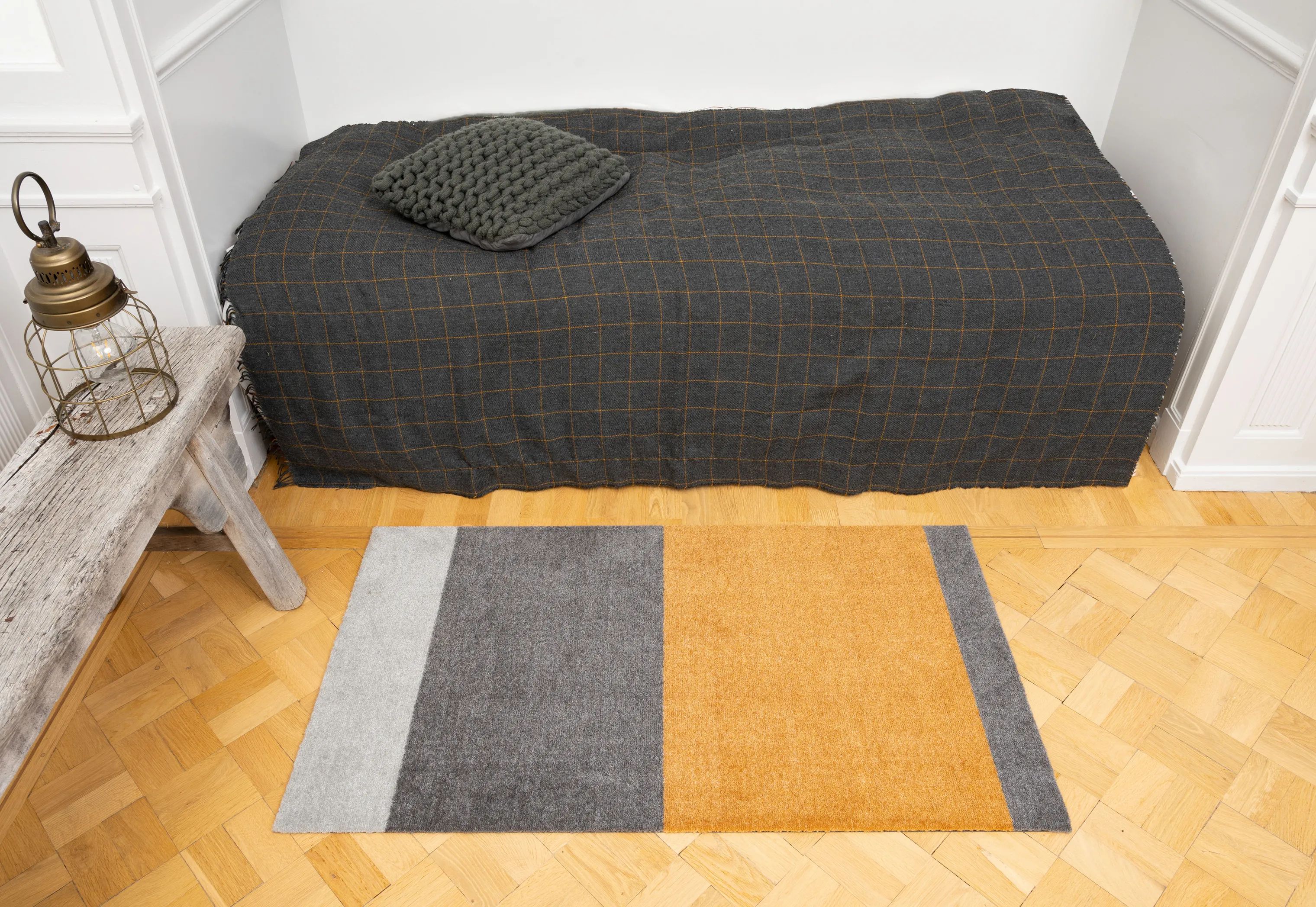 Tica Copenhagen Gulvtæpper Stripes Horisontal Gulvtæppe i Grå/steelgrey/dijon, B67 x L120 cm, 3