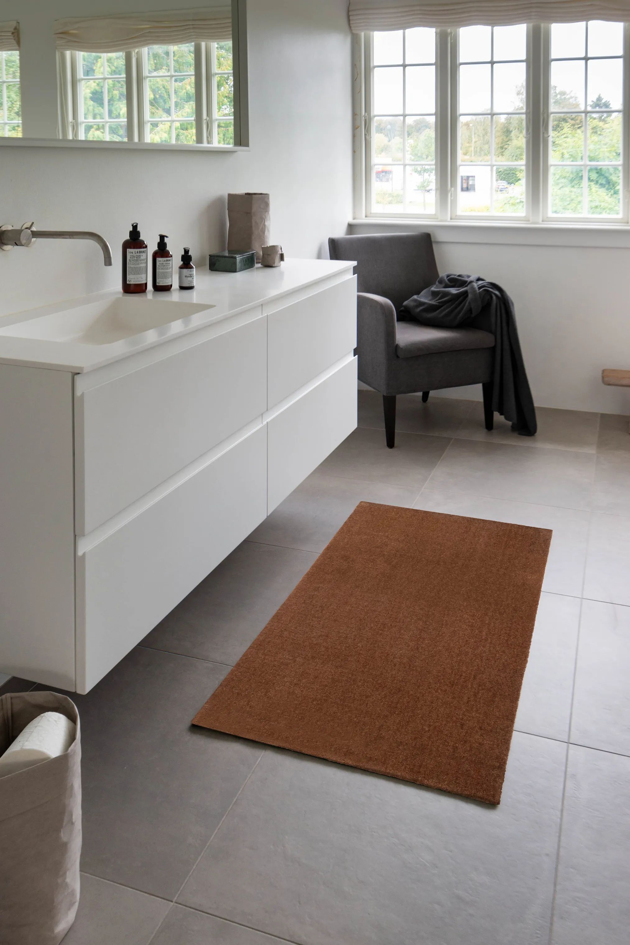 Tica Copenhagen Gulvtæpper Uni Color Gulvtæppe i cognac, B67 x L120 cm, 5