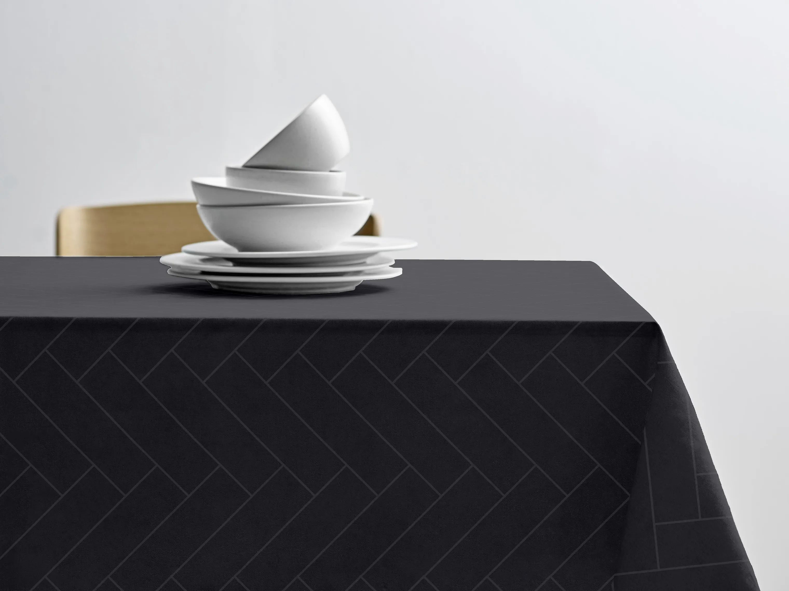 Södahl Duge Tiles Damask Dug i Ash, B140 x L270 cm, 3