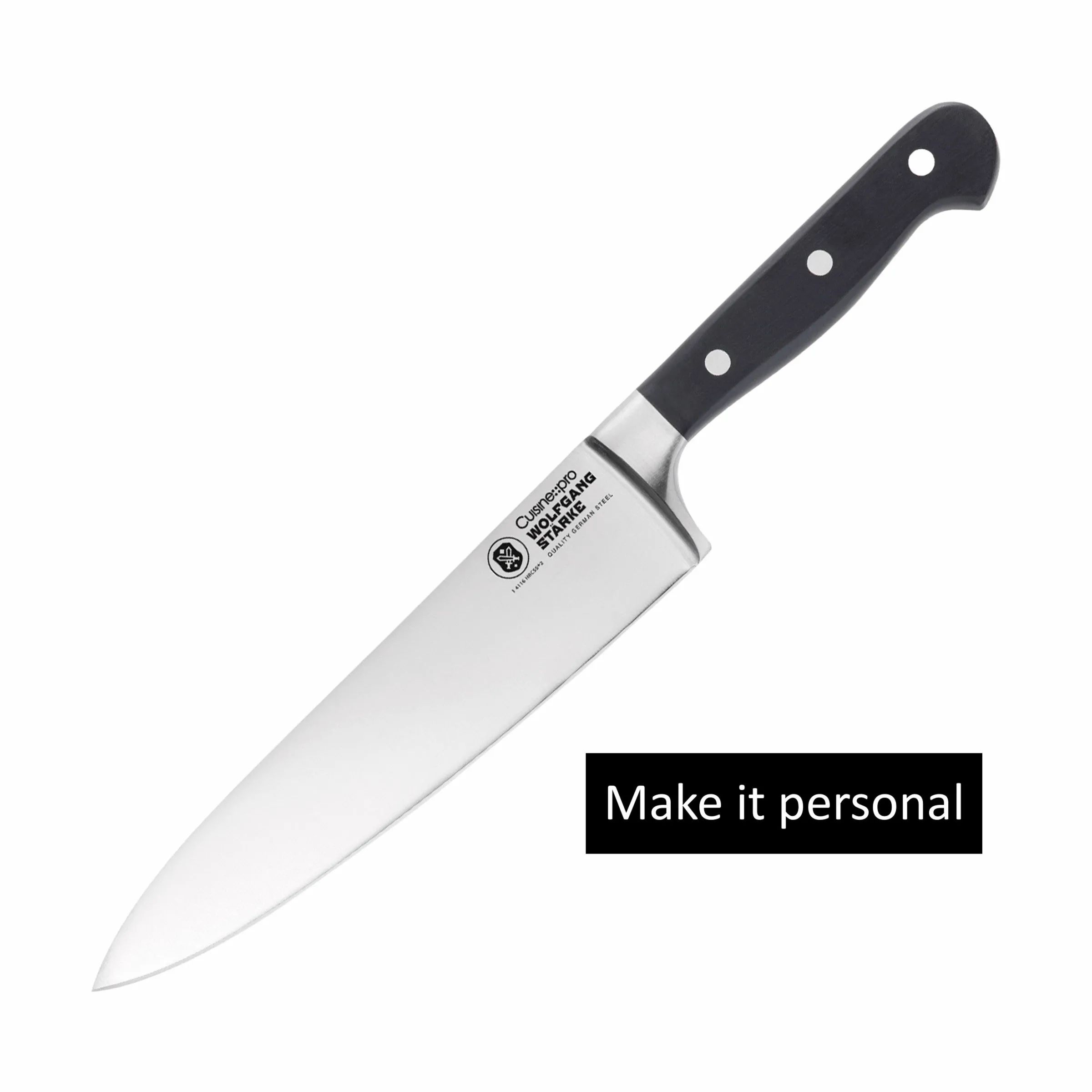 THE CUSTOM CHEF™ Kokkeknive Cuisine::pro® WOLFGANG
STARKE™ Cuisine::pro WOLFGANG STARKE™ Kokkekniv i Sølvfarvet/sort, 1