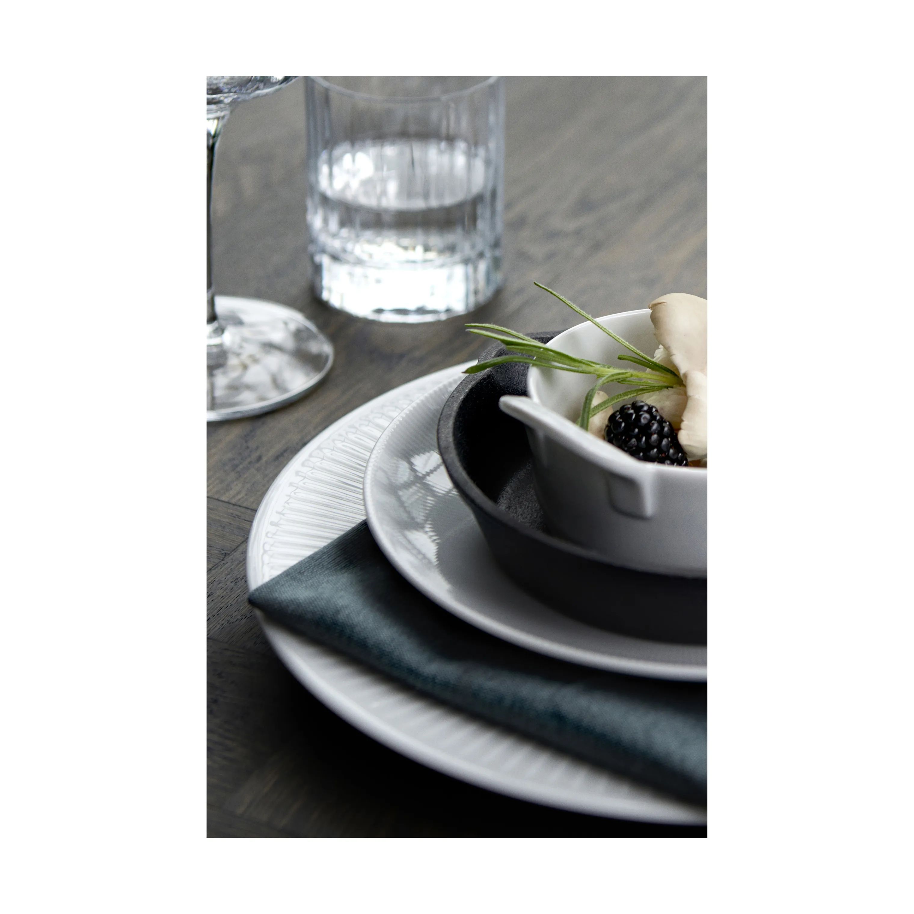 Pillivuyt Middagstallerkener Eventail Tallerken i Hvid, 21 cm, 4