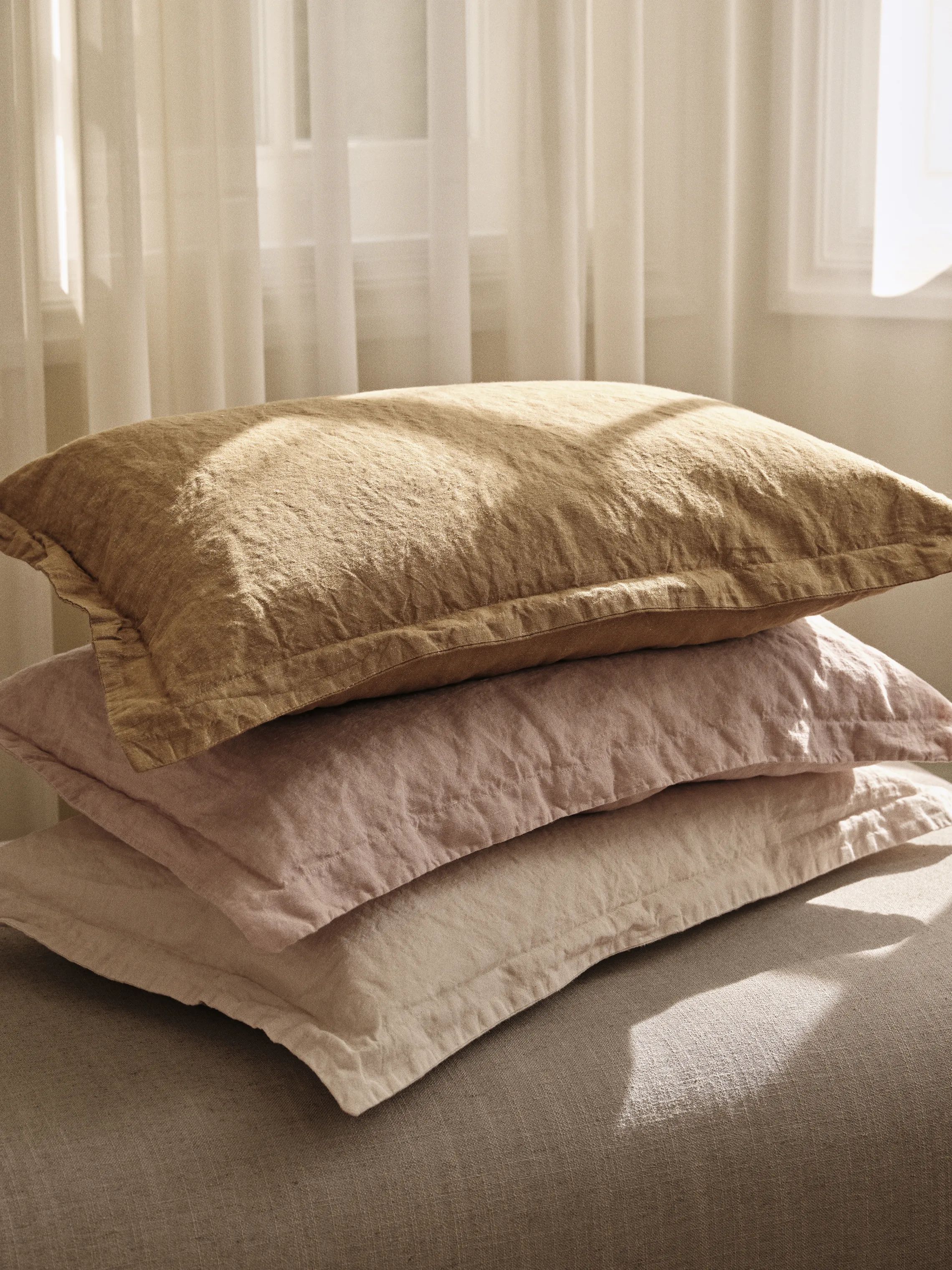 Broste Copenhagen Pyntepudebetræk Linn Pudebetræk i Mauve Pink, B40 x L60 cm, 3