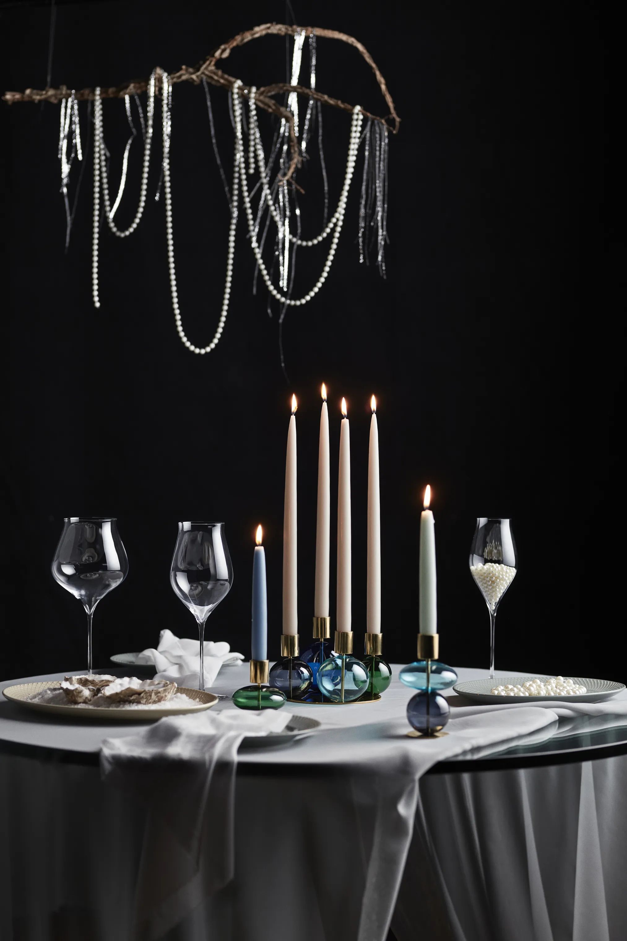 Lyngby Porcelæn Serveringsfade Rhombe Earth Serveringsfad i Marble, 5