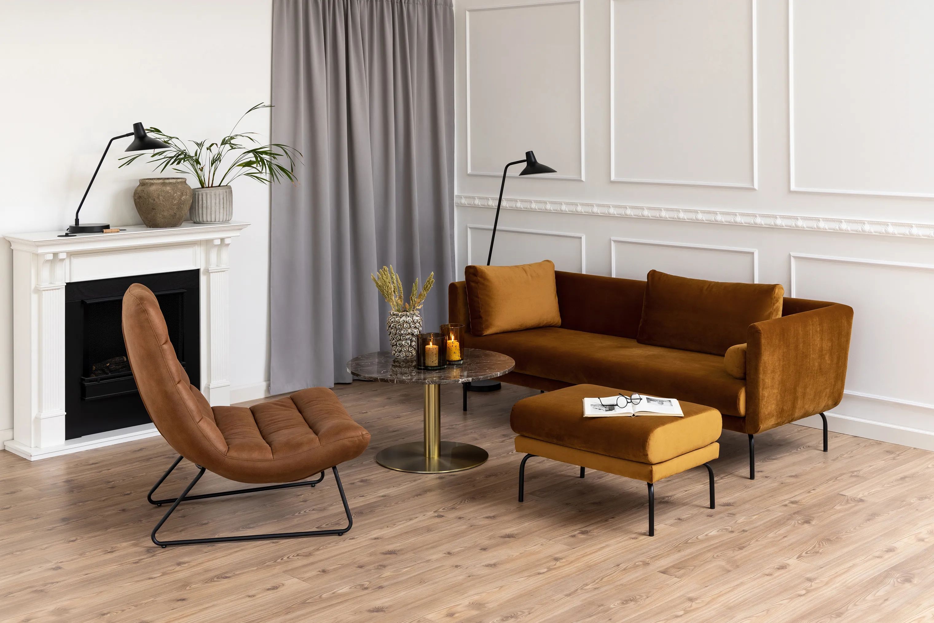 CASA Living Lænestole Milford Loungestol i Cognac, 3