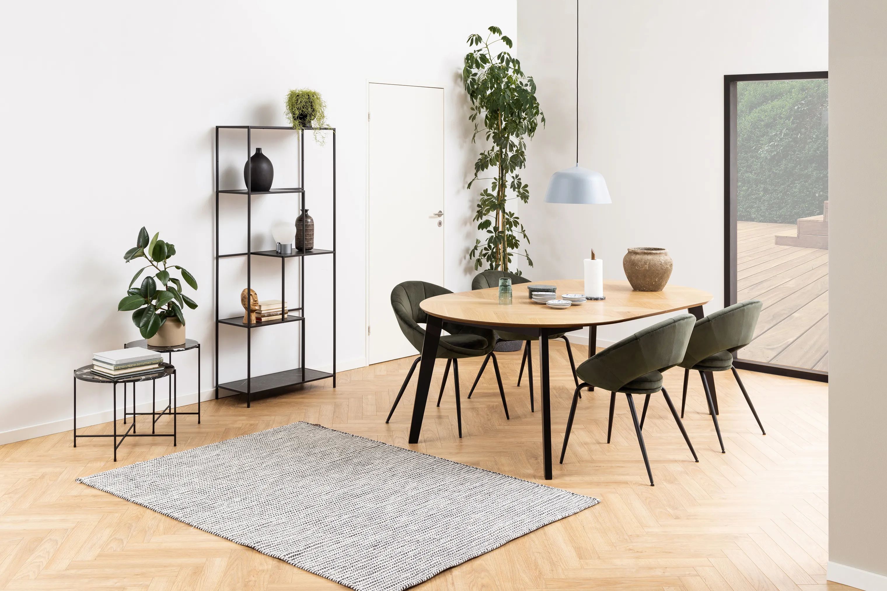 CASA Living Sideborde Avila Hjørnebord i Sort, H40 x Ø52 cm, 3