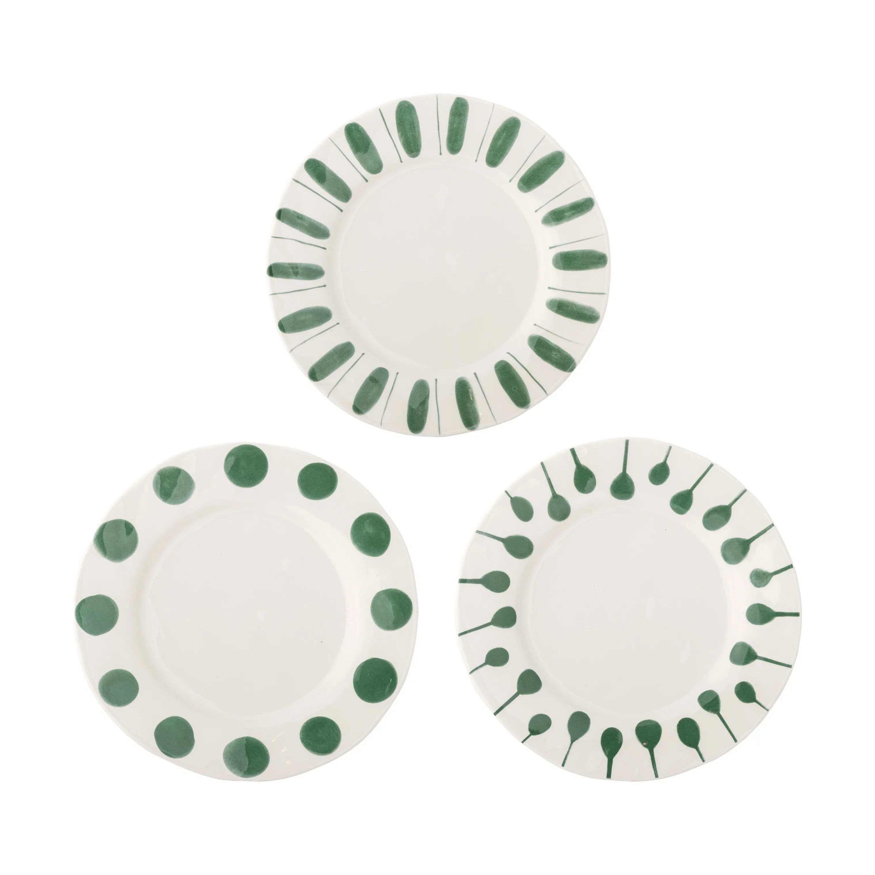 Creative Collection Middagstallerkener Linora Tallerken - 3 stk. i Grøn, 28 cm, 1