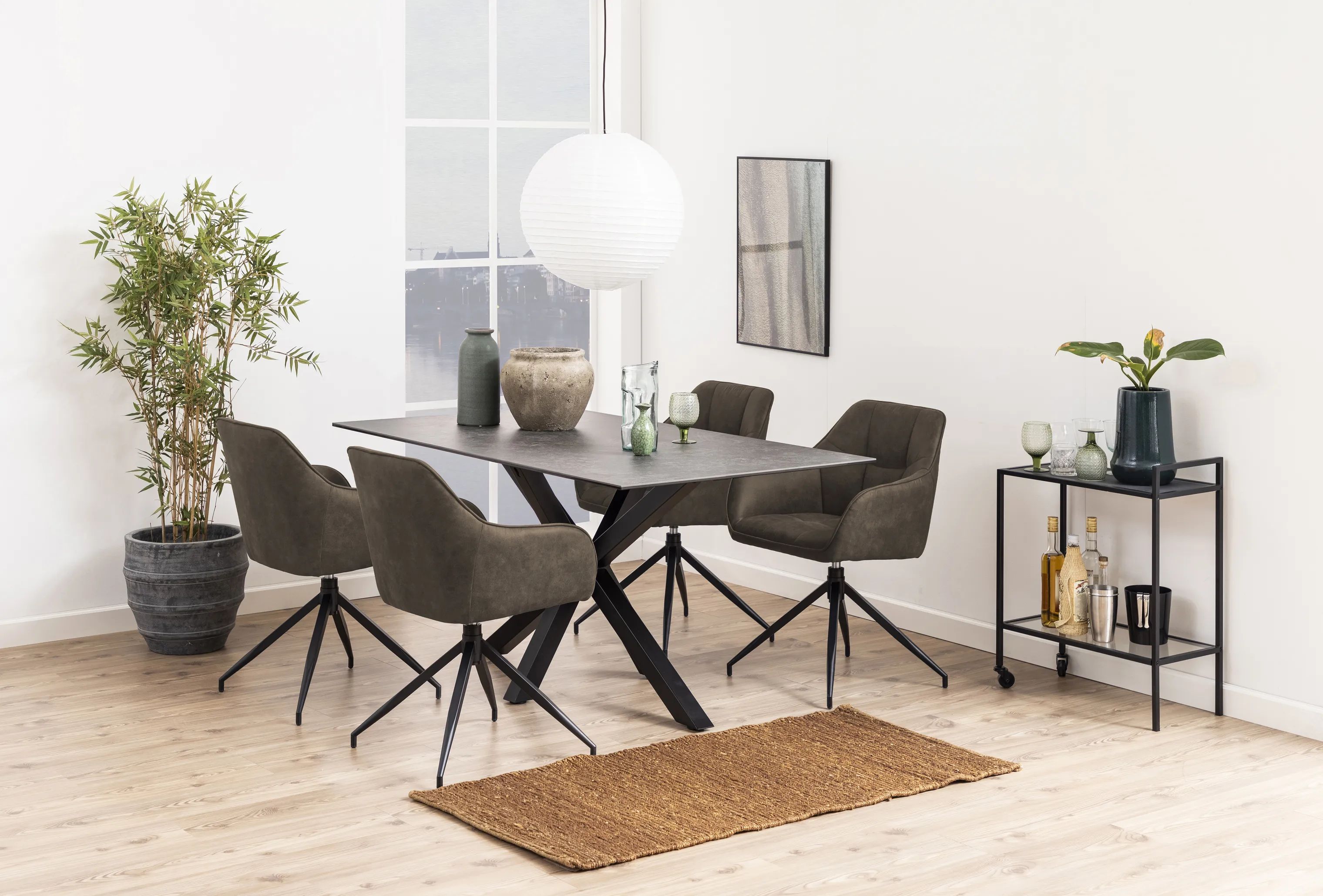 CASA Living Spisebordsstole Brenda Spisebordsstol i lysebrun/sort, 3