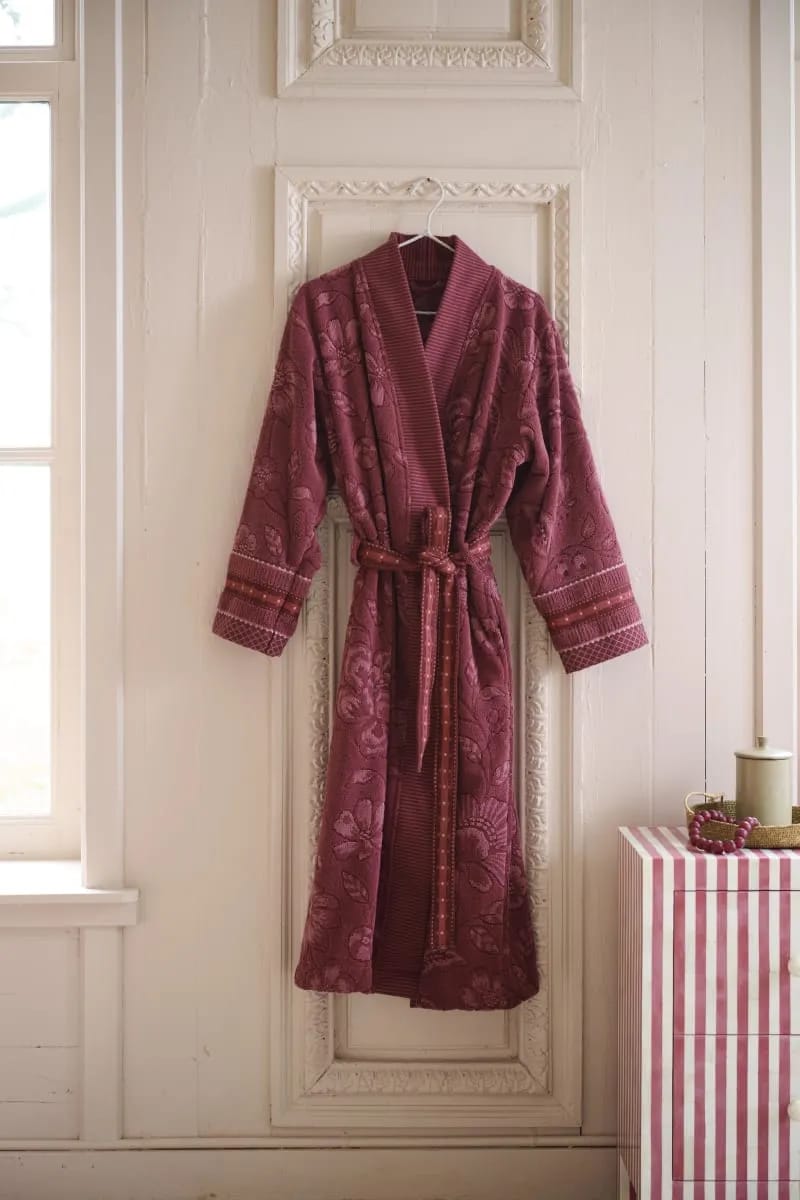 PIP Studio Morgenkåber Jasmin Jacquard Badekåbe i Pink, Str. XS, 5