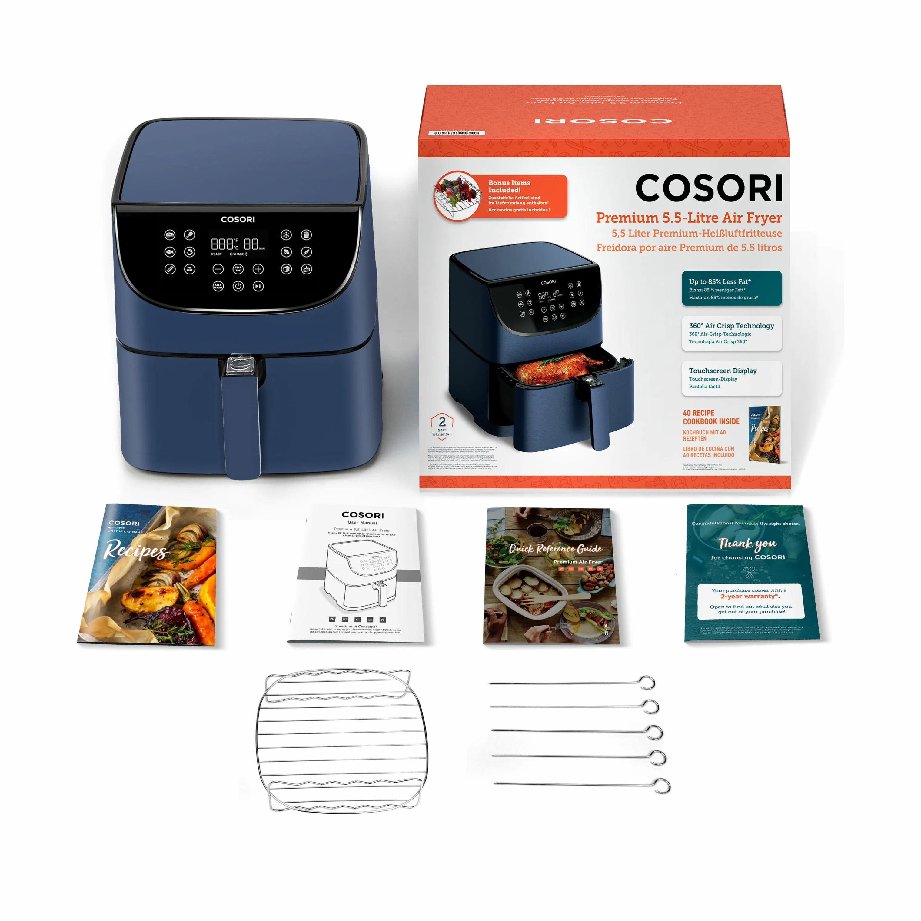 Cosori Airfryers Premium Airfryer i Blå, 5