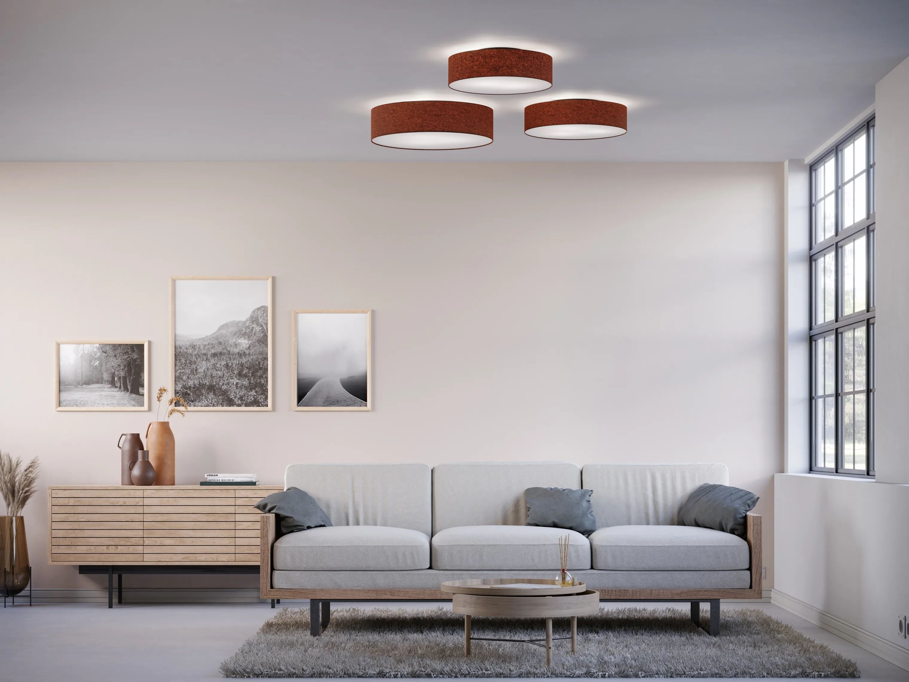 Belid Loftlamper Tyson Soft Plafond i Rød, 44 cm, 2