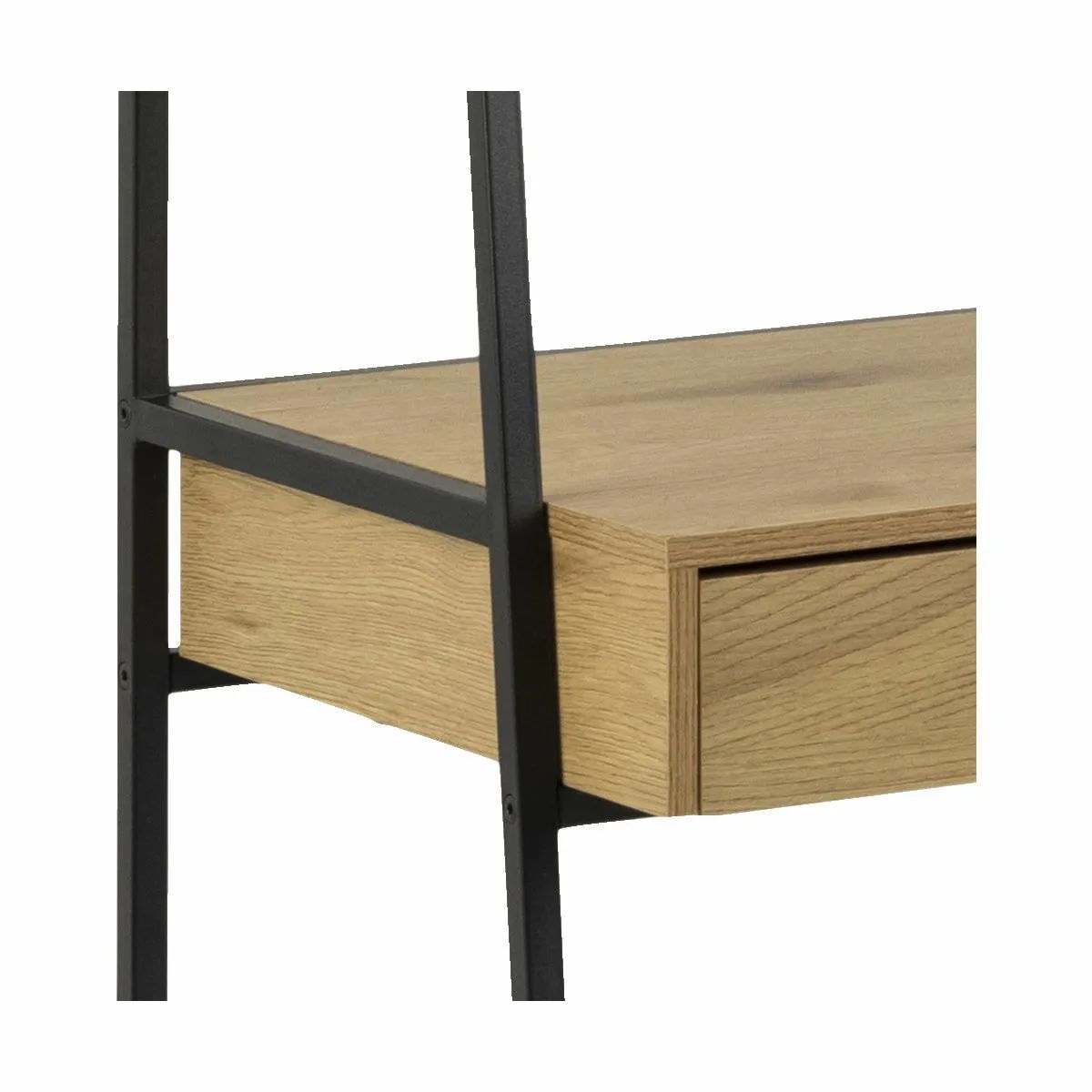 CASA Living Skriveborde Seaford Reol m. Skrivebord i Natur/sort, 4