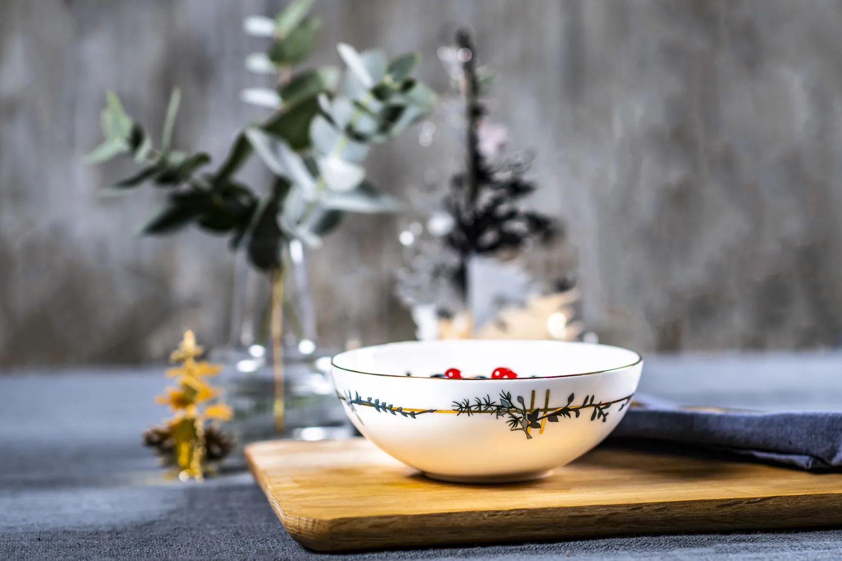 Jette Frölich Design Serveringsskåle Vinterstjerner Dyb Tallerken i Hvid, 15 cm, 3