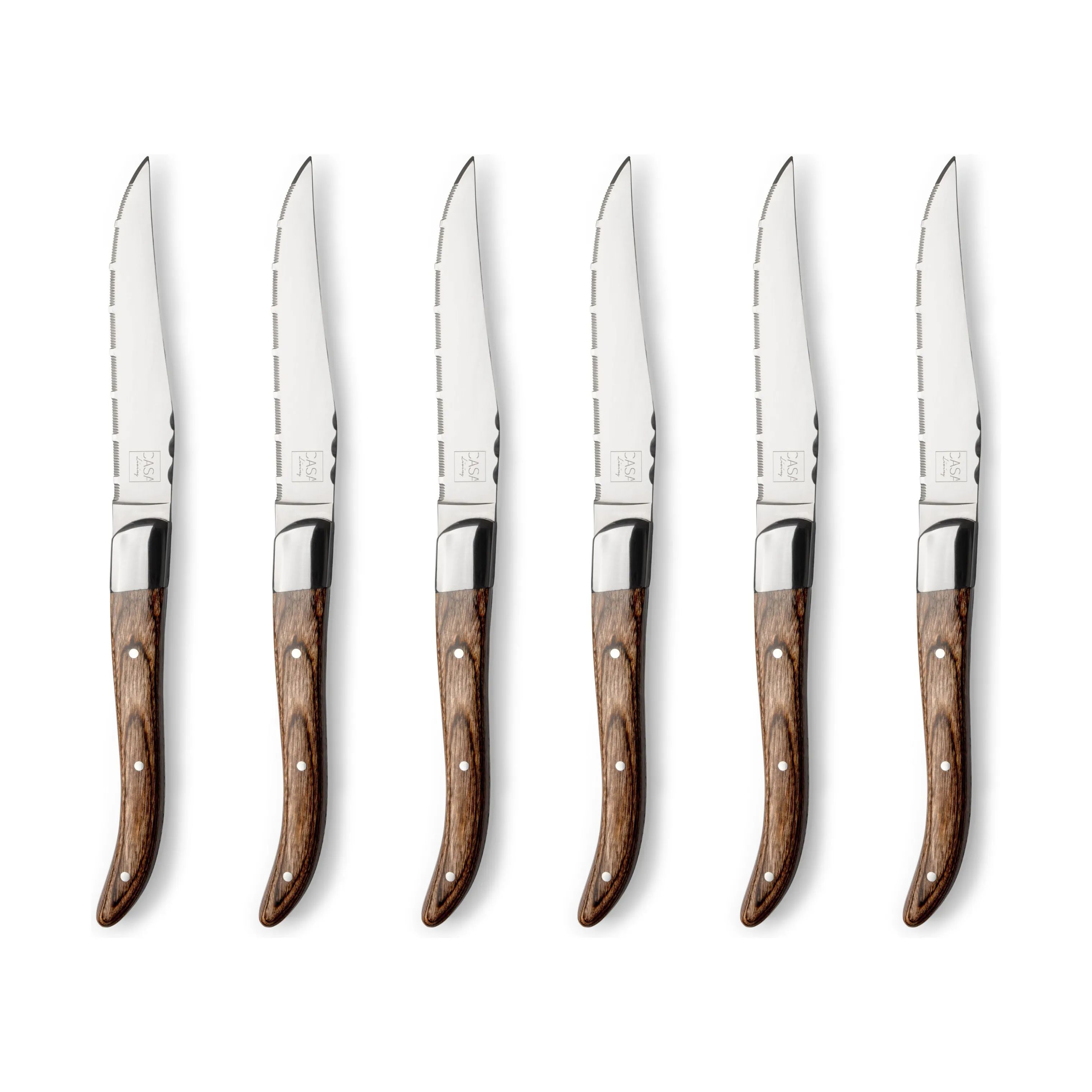 CASA Living Steakknive Ranch Steakkniv - 6 stk. i Mørkt træ, 1