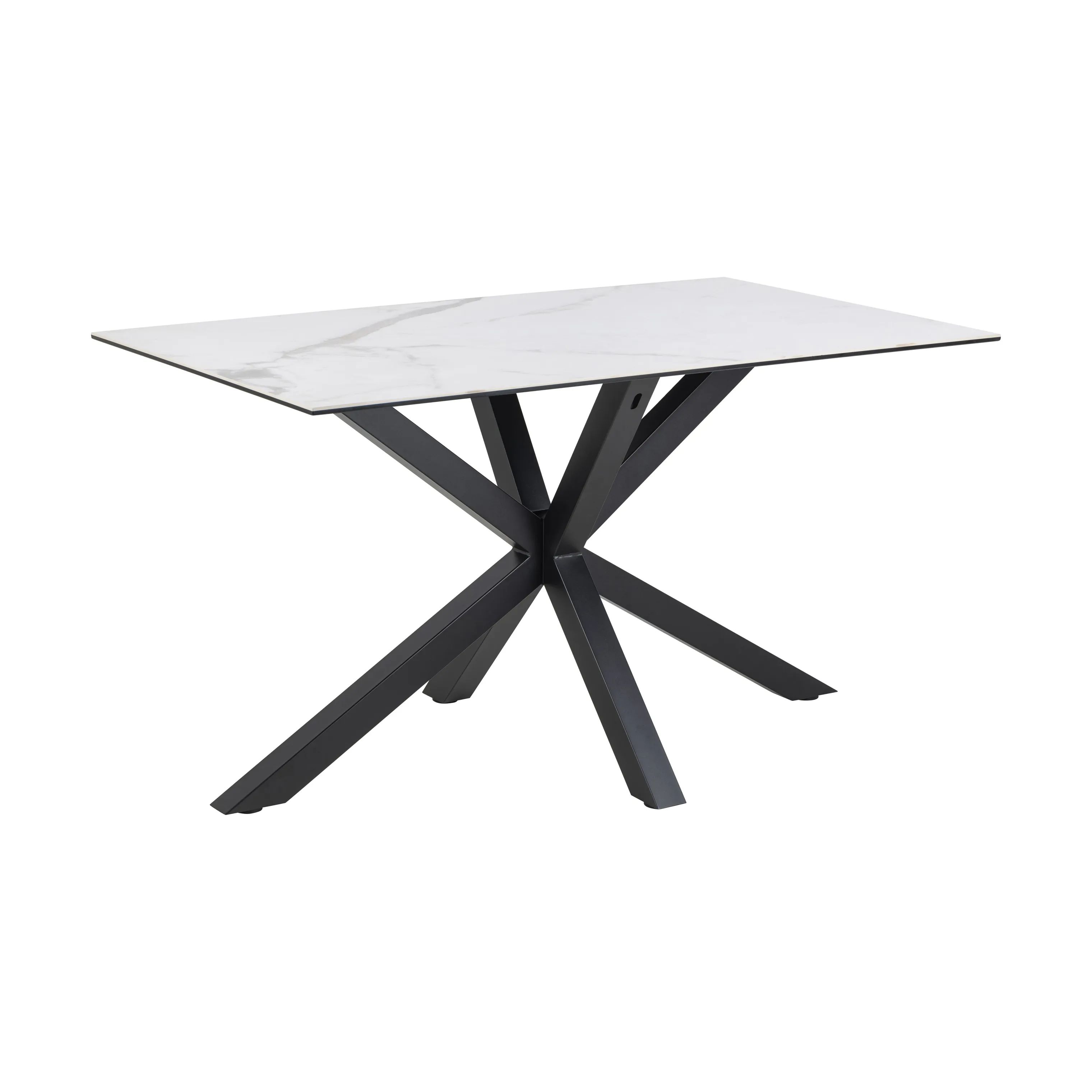 CASA Living Spiseborde Heaven Spisebord i Hvid Akranes/sort, H75,5 x B135 x L80 cm, 3