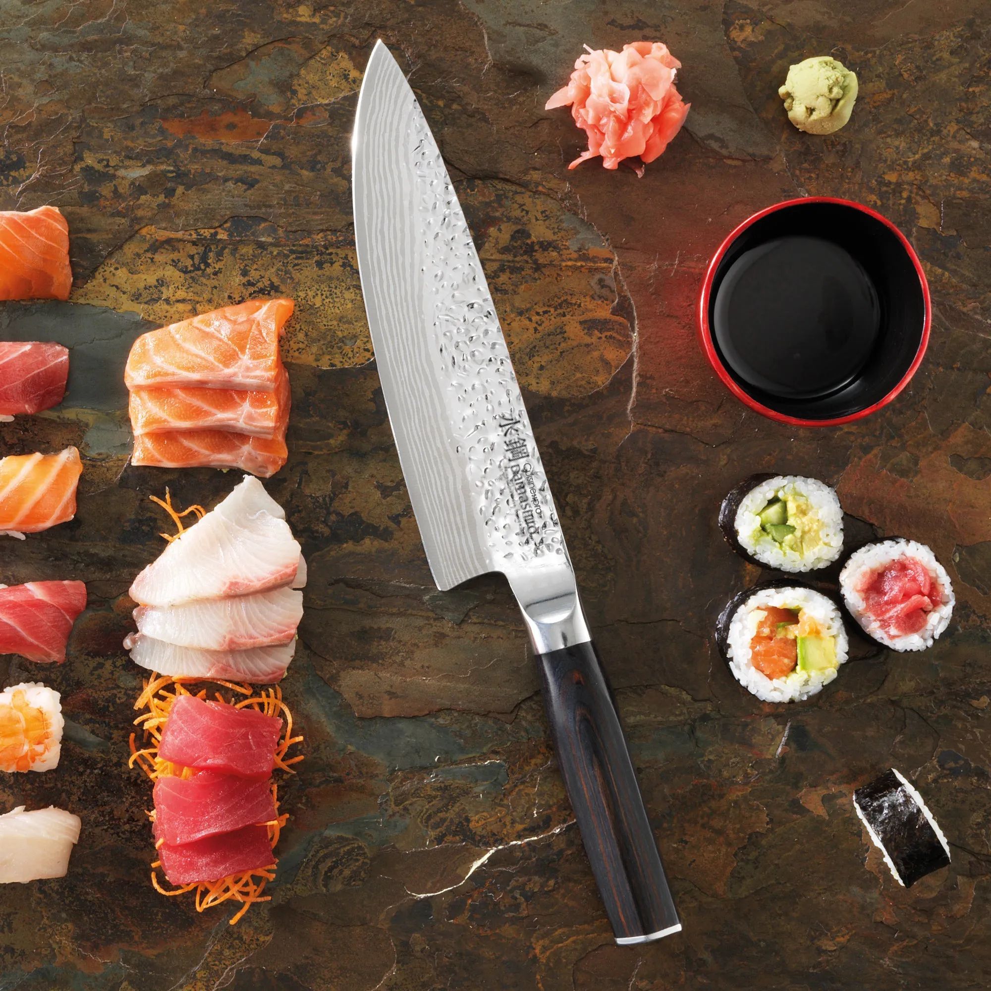 THE CUSTOM CHEF™ Kokkeknive Cuisine::pro® Damashiro® EMPEROR Cuisine::pro Damashiro® EMPEROR Kokkekniv i Sølvfarvet/brun, 3
