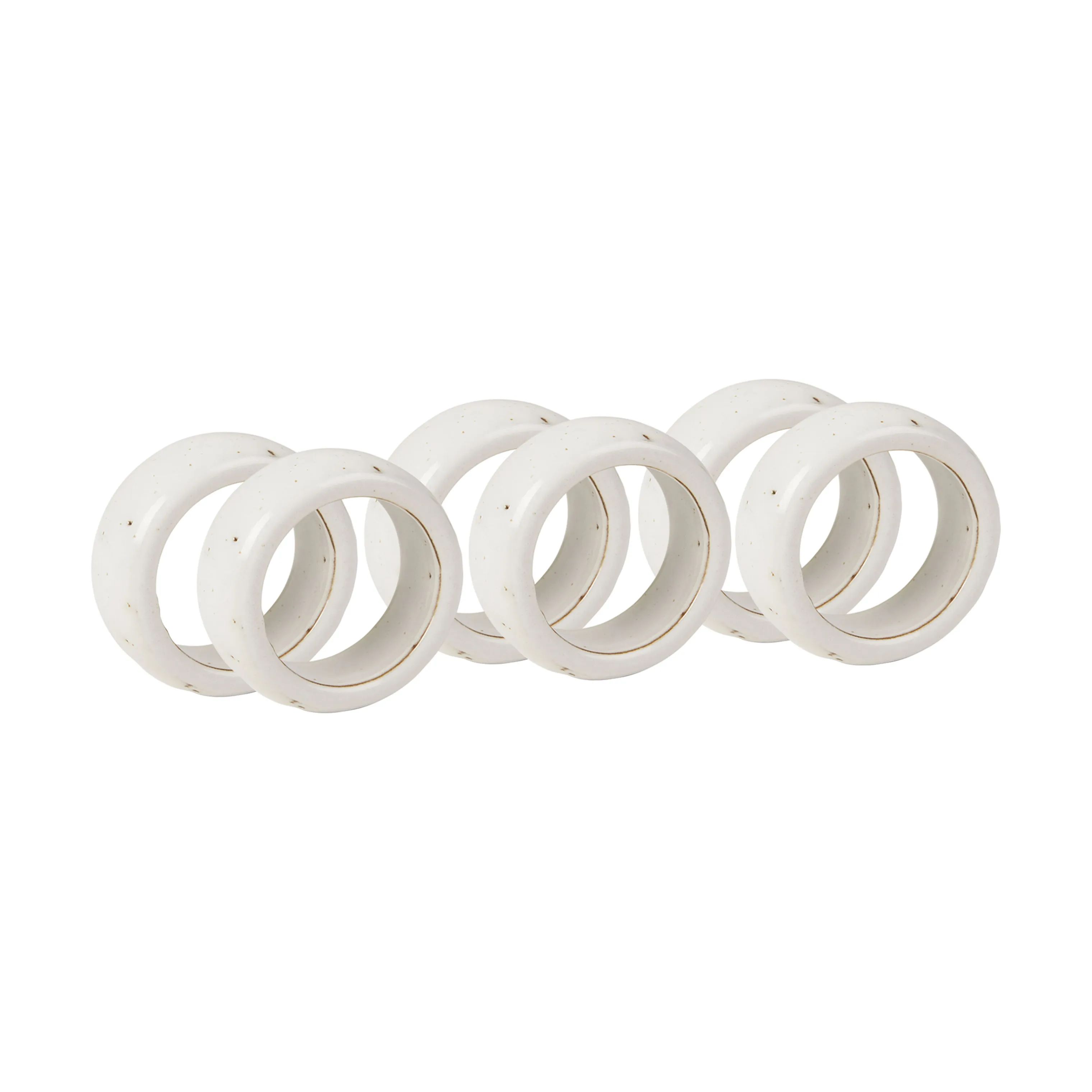 Broste Copenhagen Servietringe og -holdere NORDIC SAND Nordic Vanilla Servietring - 6 stk. i Cream w. grains, 1