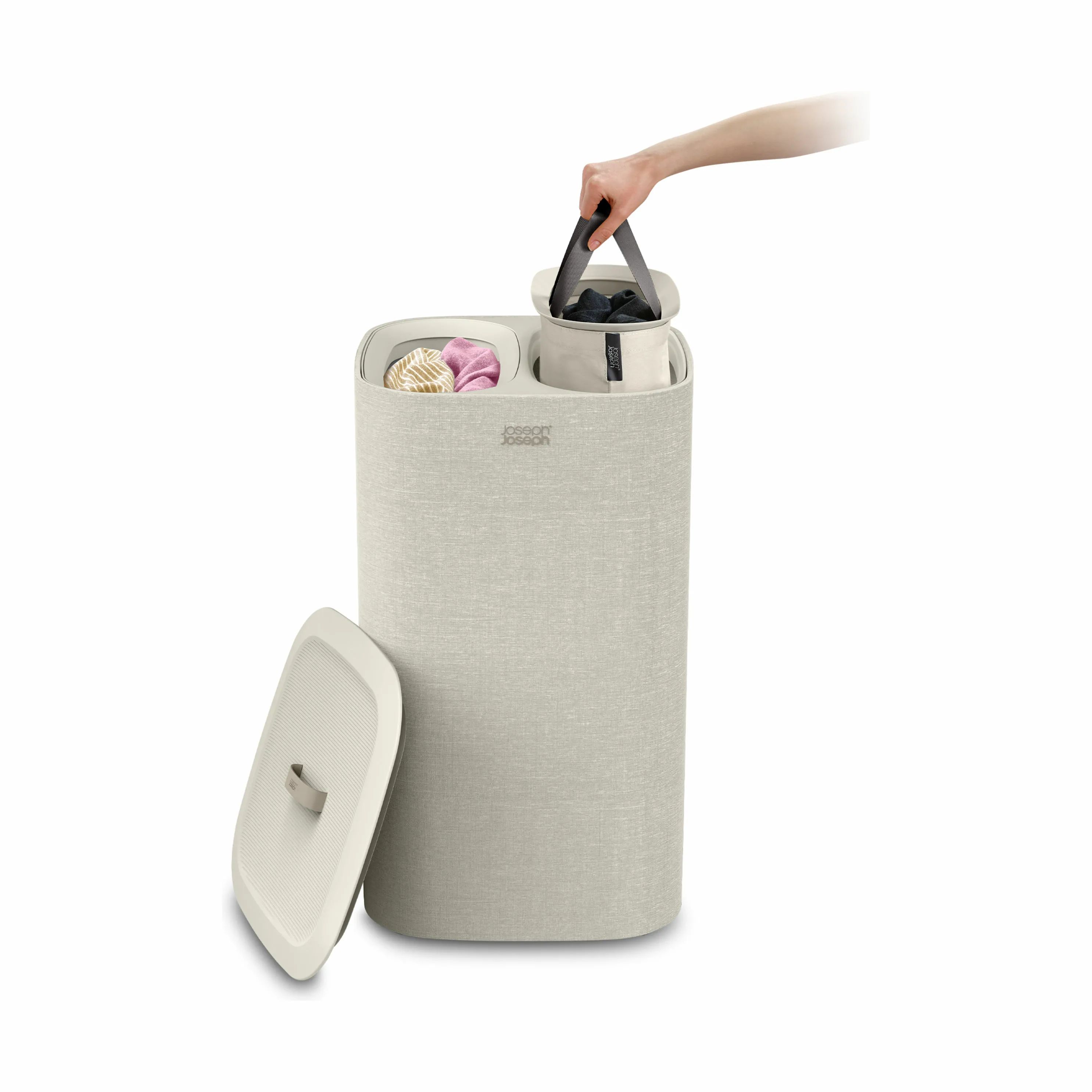 Joseph Joseph Vasketøjskurve Tota II Tota Vasketøjskurv i Ecru, 60 L, 8
