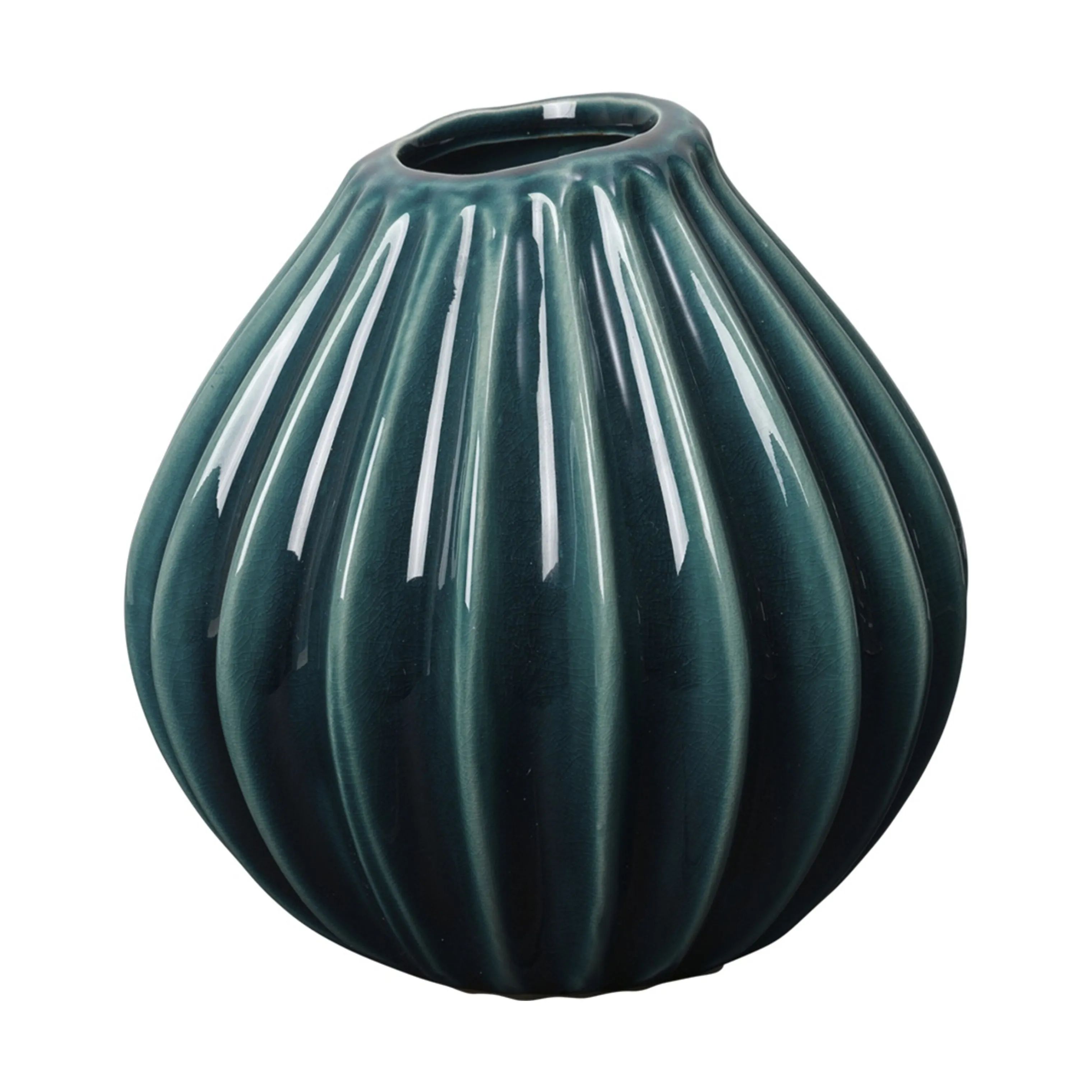 Broste Copenhagen Vaser Wide Vase i Blå, H15 x Ø15 cm, 1
