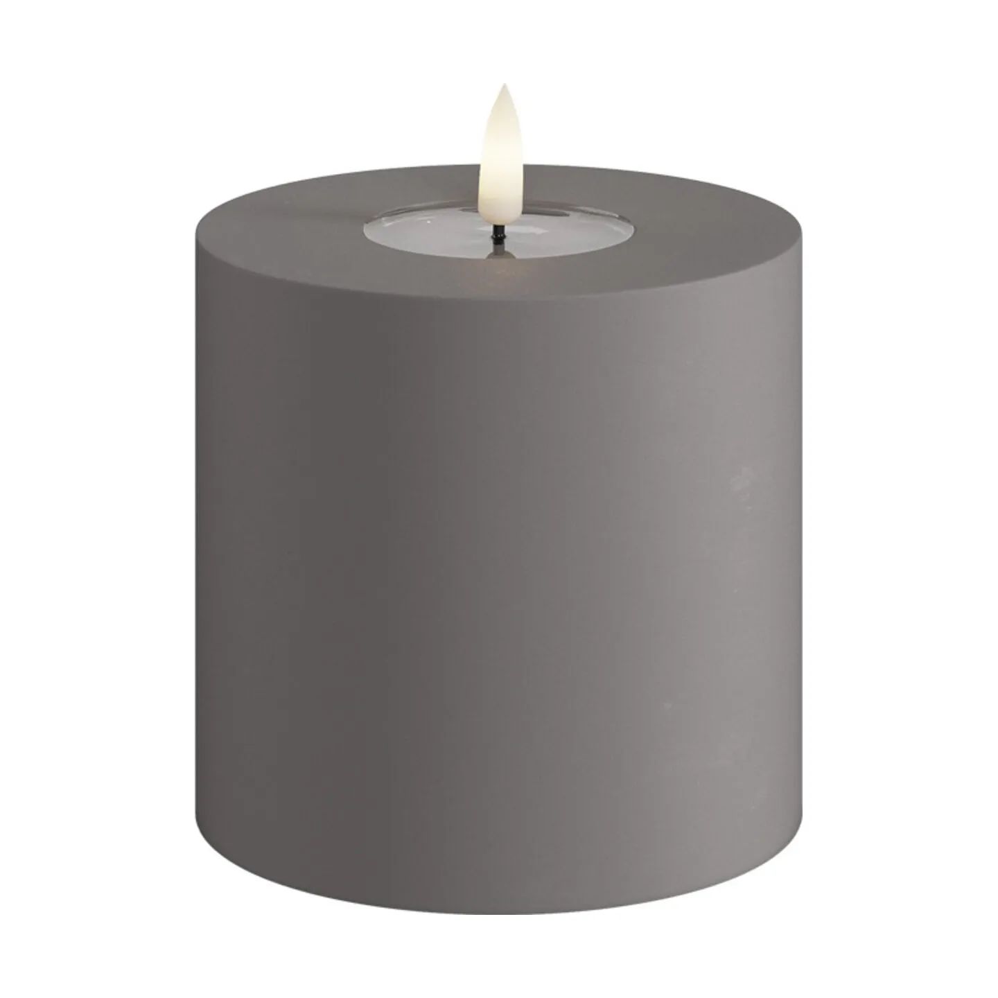 Deluxe Homeart LED-lys Real Flame LED Udendørs Bloklys i Grå, 10 cm, 1