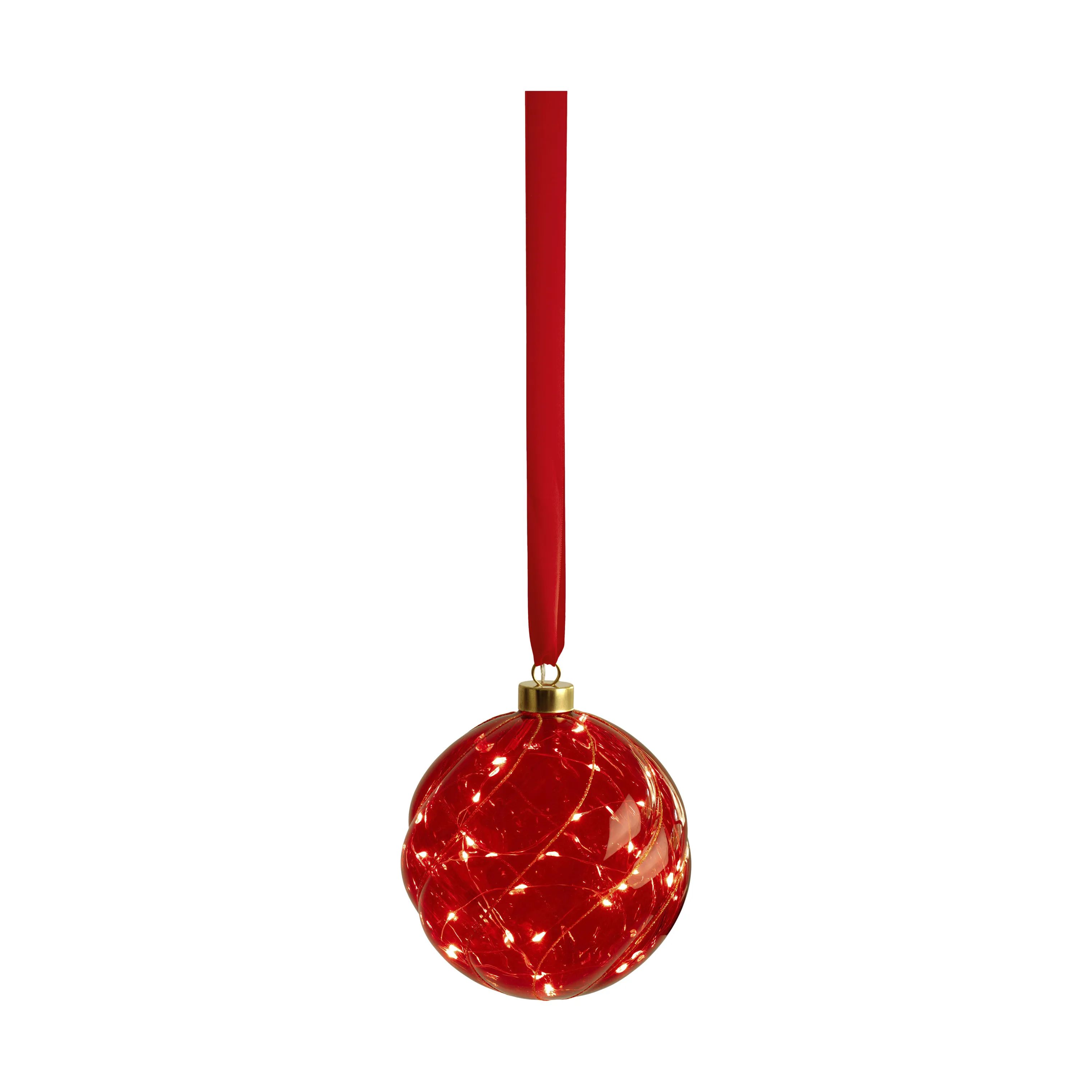 Casa Christmas Lysdekoration LED Ophæng - Kugle i rød kugle, 1