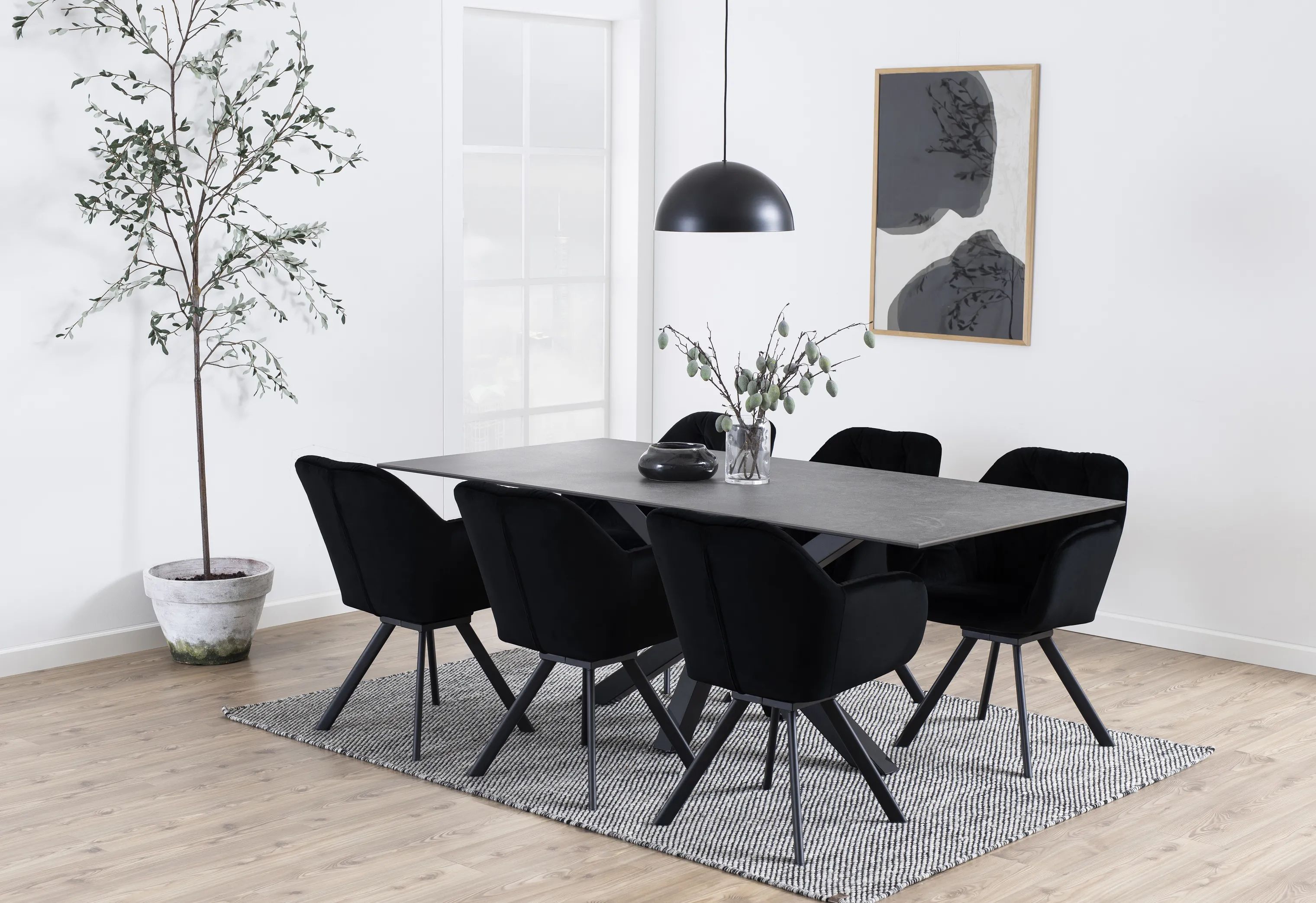 CASA Living Spiseborde Heaven Spisebord i Sort Fairbanks/sort, H75,5 x B200 x L100 cm, 2