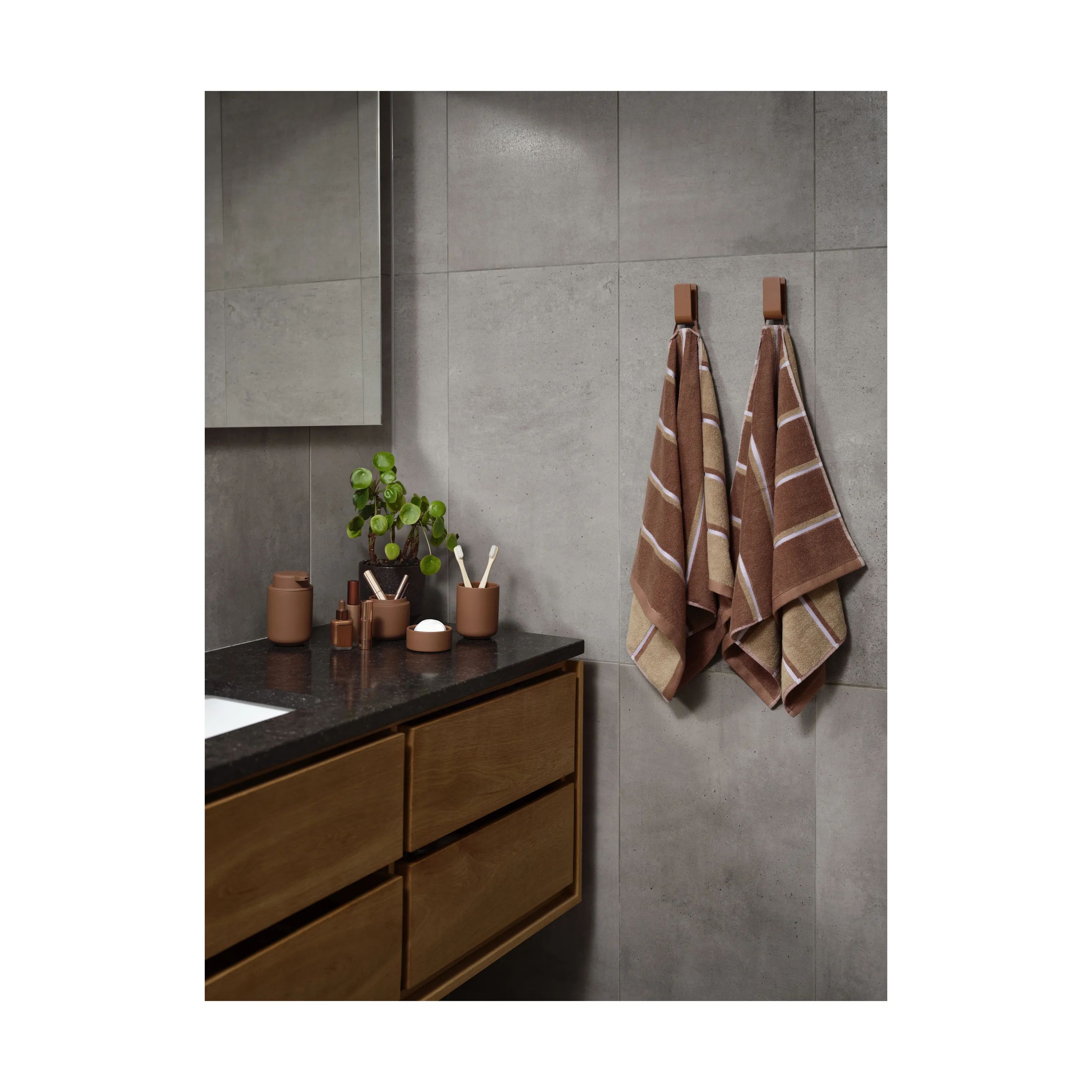 Zone Håndklæder Sauna Håndklæde i Terracotta, B50 x L100 cm, 4