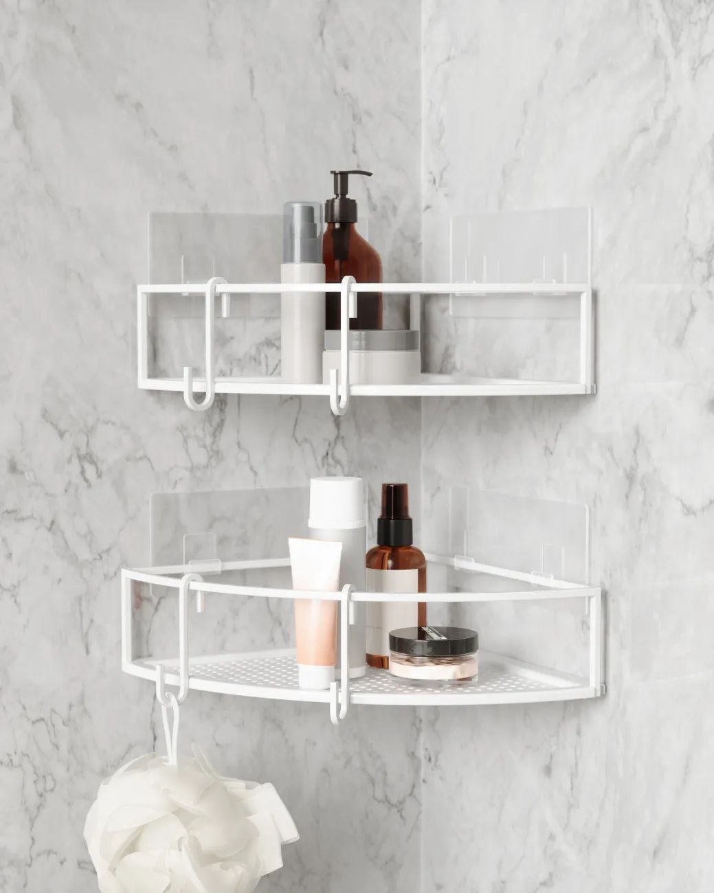 Umbra Hylder Cubiko Hjørne Brusehylde - 2 stk. i Hvid, 2