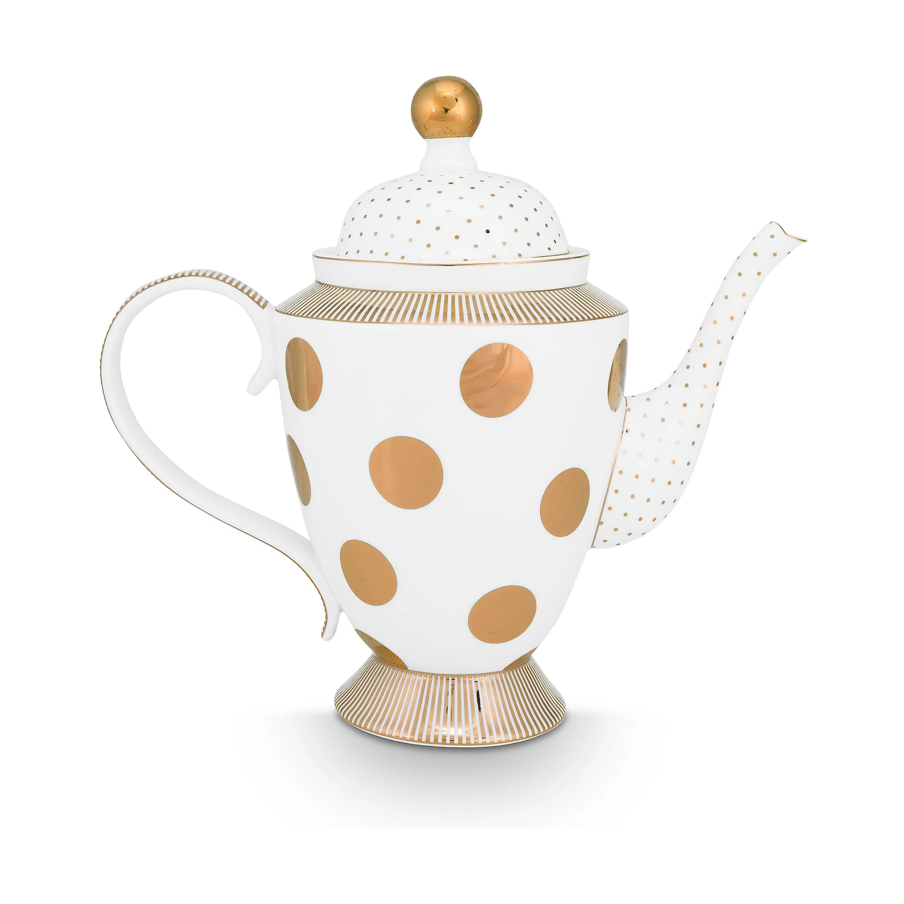 PIP Studio Tekander Dot Delight Tepotte i white- Gold, 1