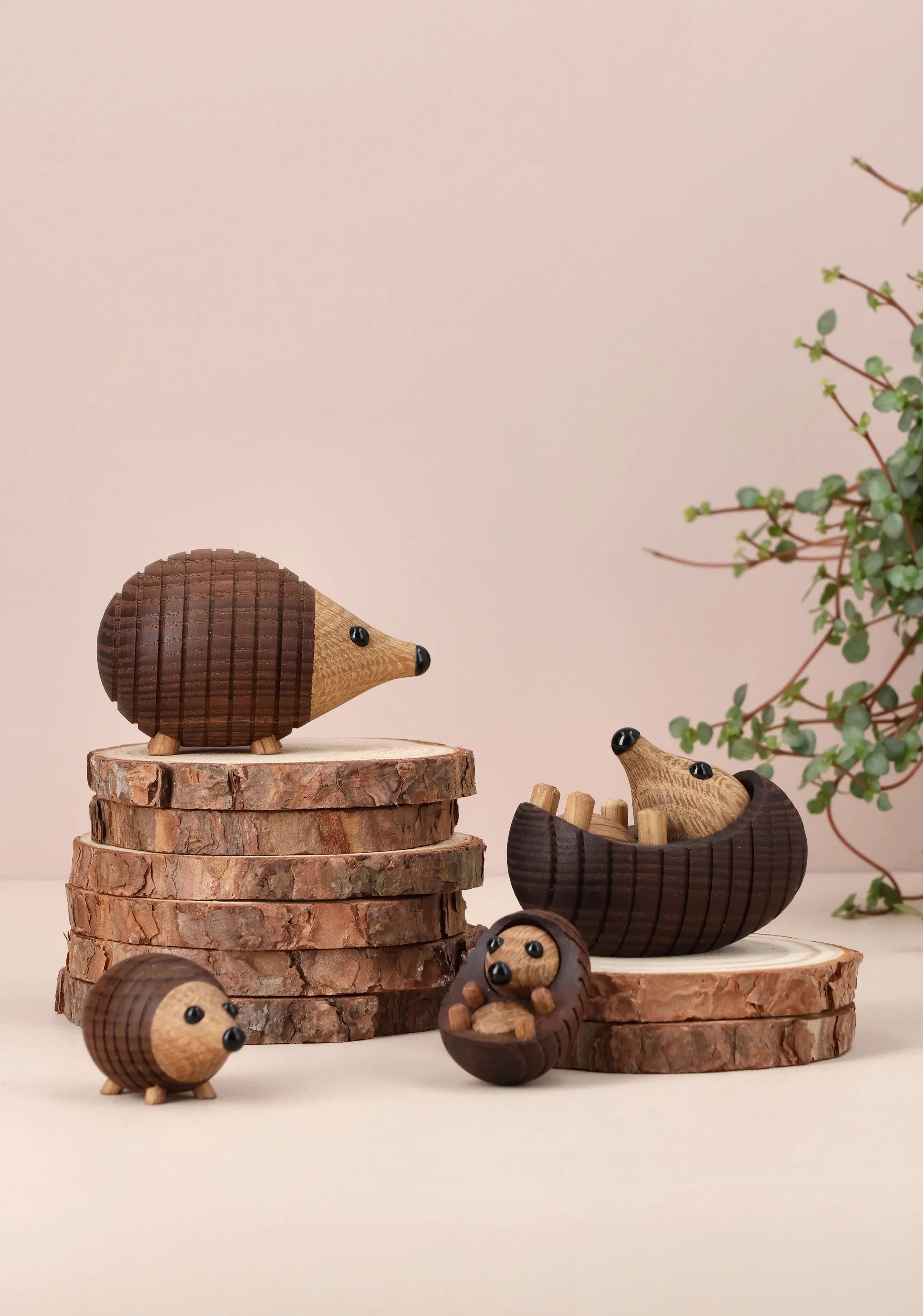 Spring Copenhagen Dyrefigurer Miniature Pindsvin - Stick i Natural, 3