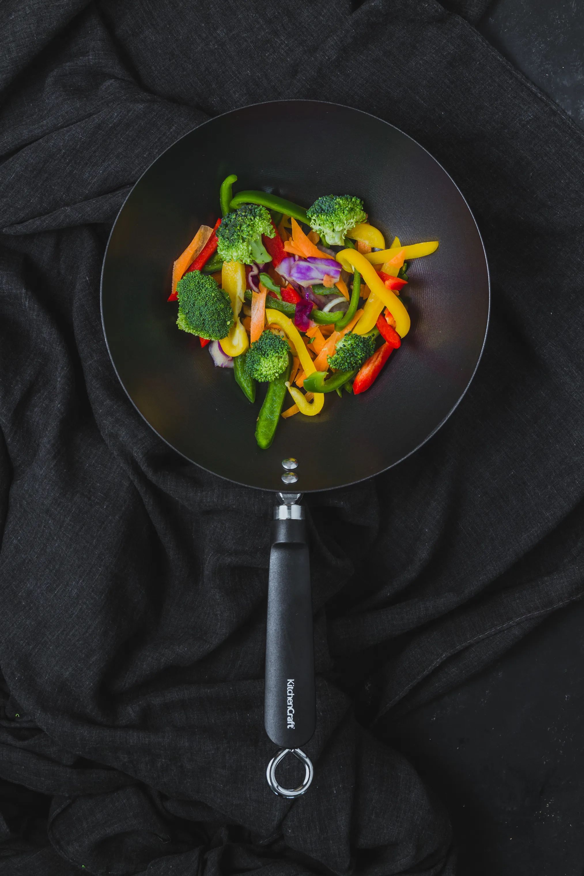 KitchenCraft Wokpander World of Flavours Wok i 26,5 cm, 2