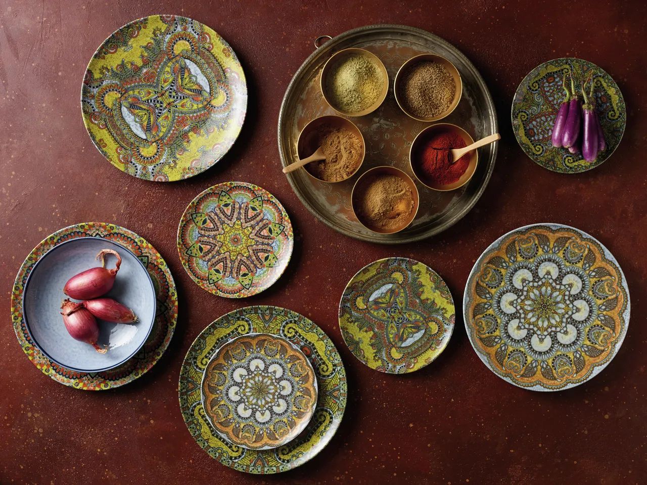 Arthur Krupp Middagstallerkener Mandala Middagstallerken i Mønster A, 32 cm, 2