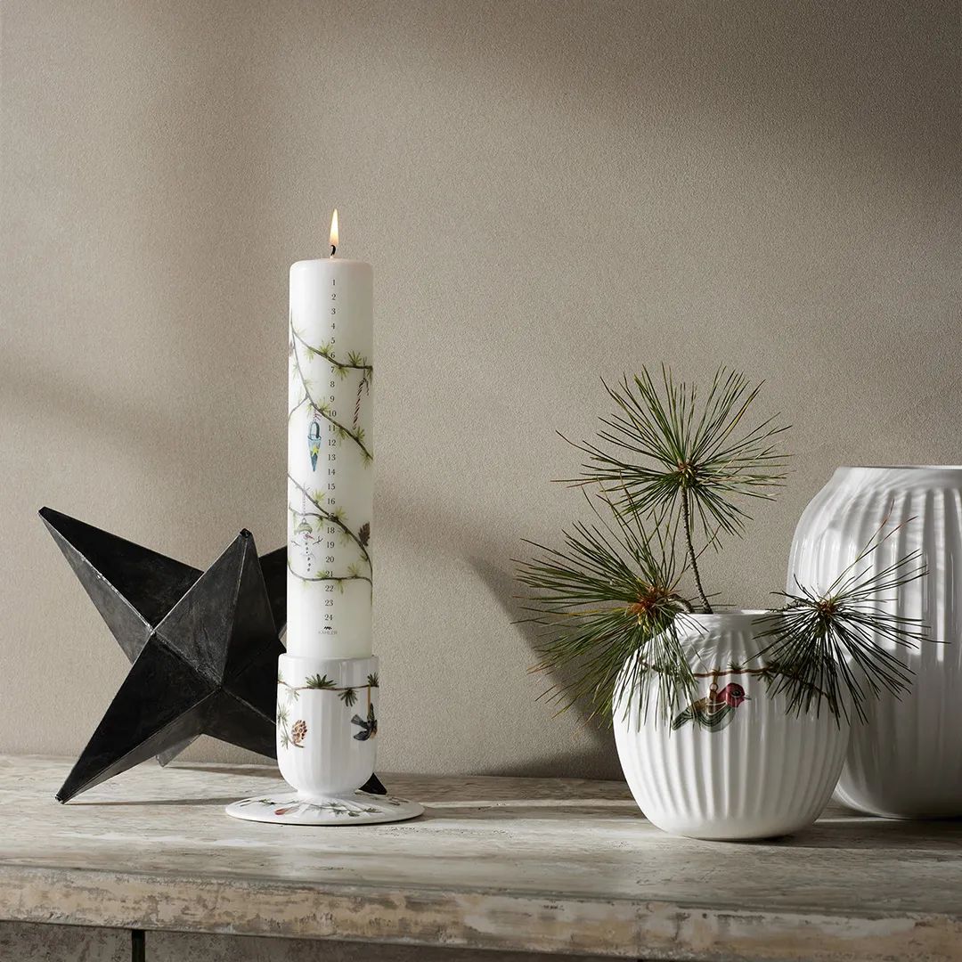 Kähler Bloklysestage Hammershøi Jul Bloklysestage - Mellem i Hvid, 12 cm, 2