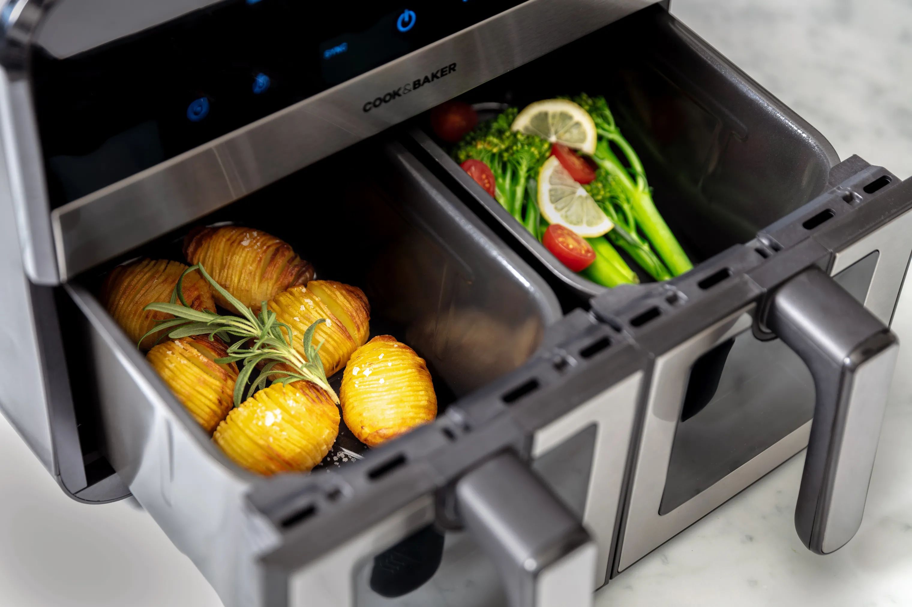 Cook & Baker Airfryers Dobbelt Airfryer i stål, 2