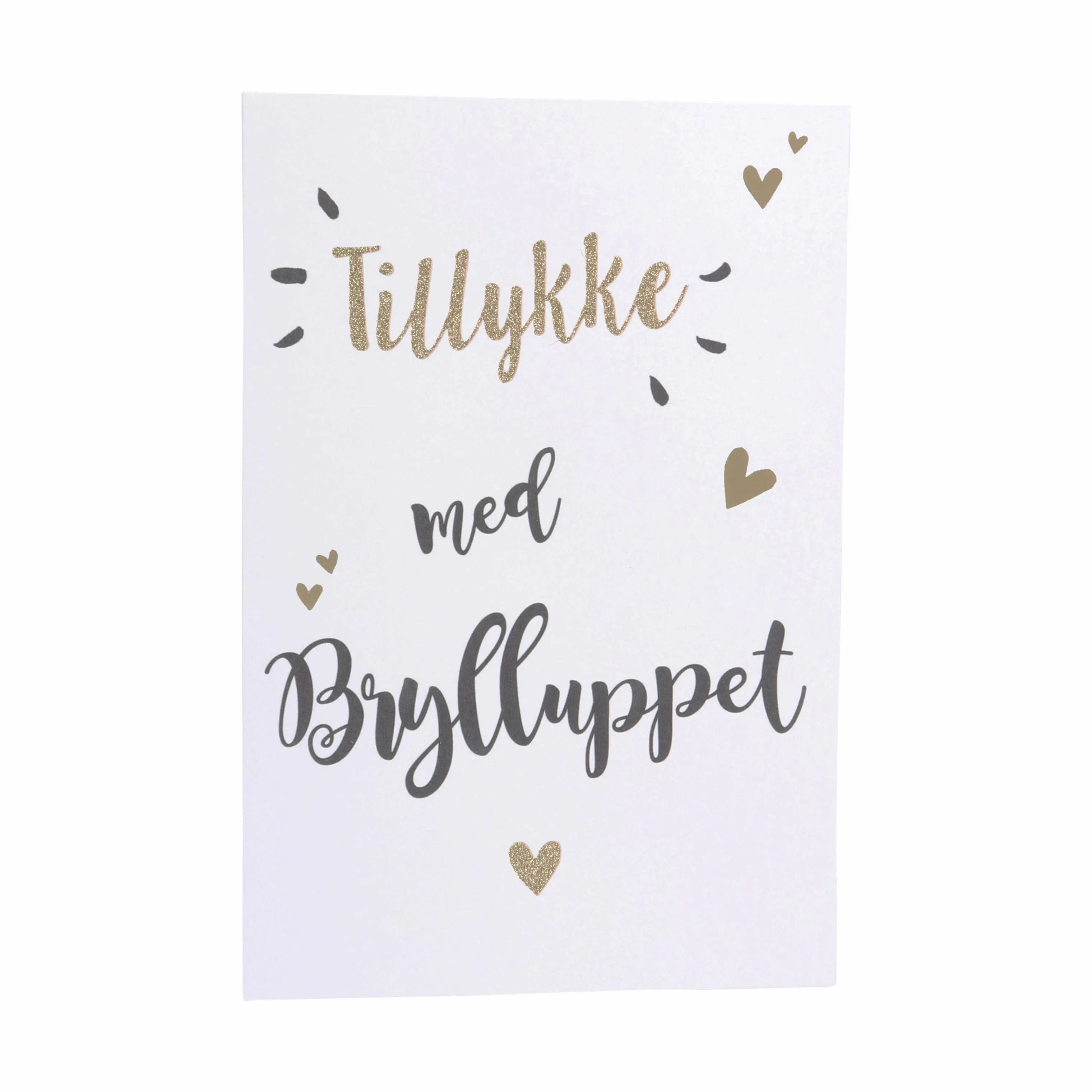 CASA Living Kort Kort - Tillykke med brylluppet i hvid;guld, 1