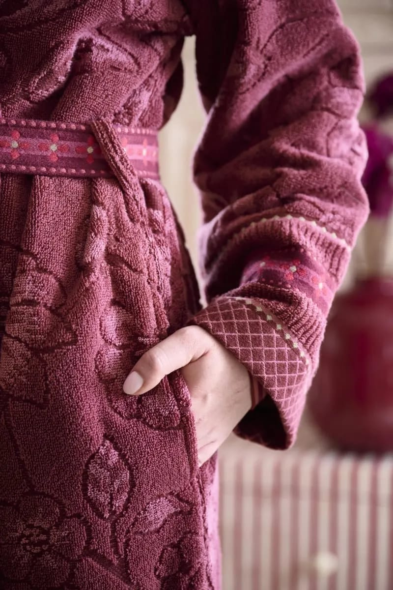 PIP Studio Morgenkåber Jasmin Jacquard Badekåbe i Pink, Str. XXL, 4