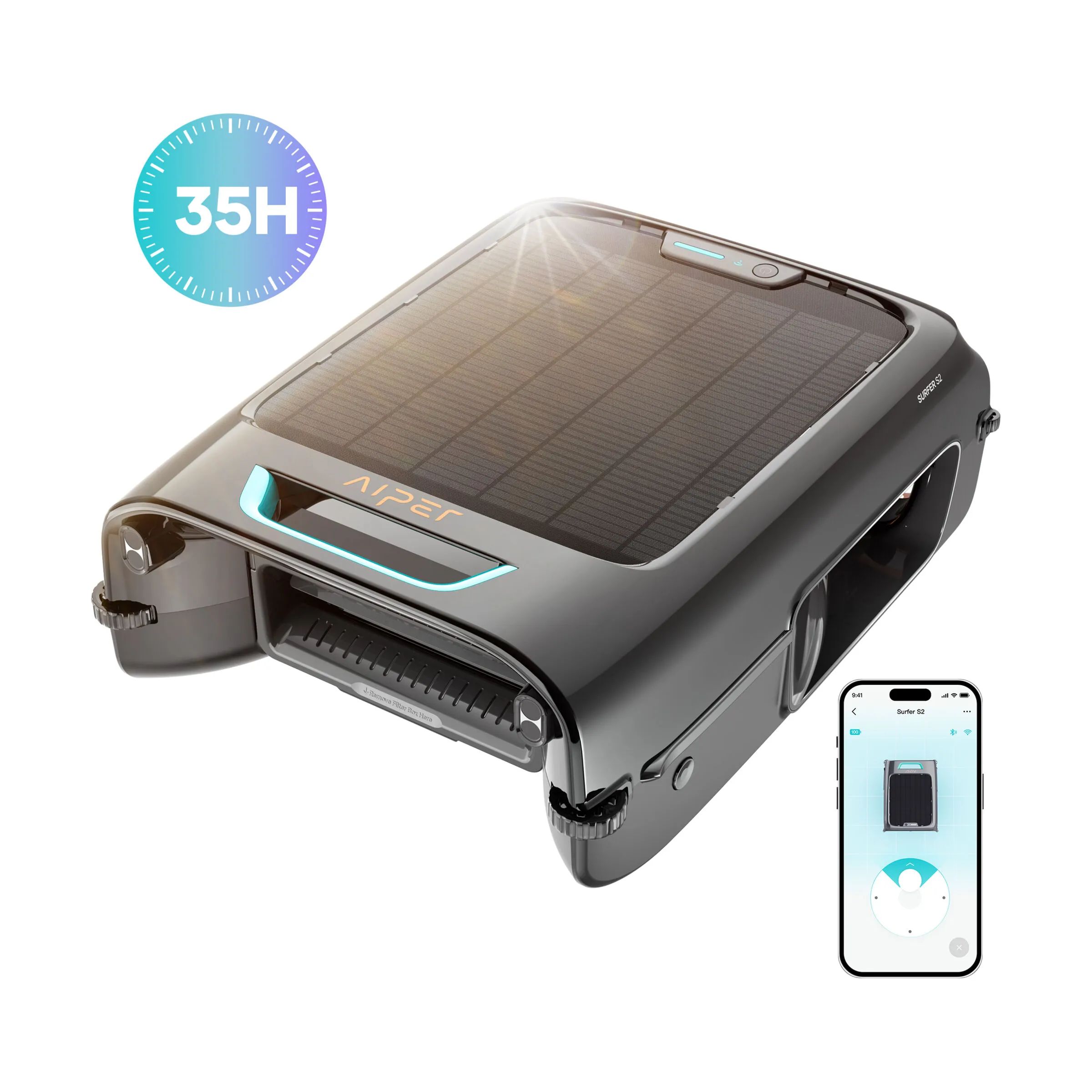 Aiper Poolrengøring Eco Surfer S2 Poolrobot i Sort, 1